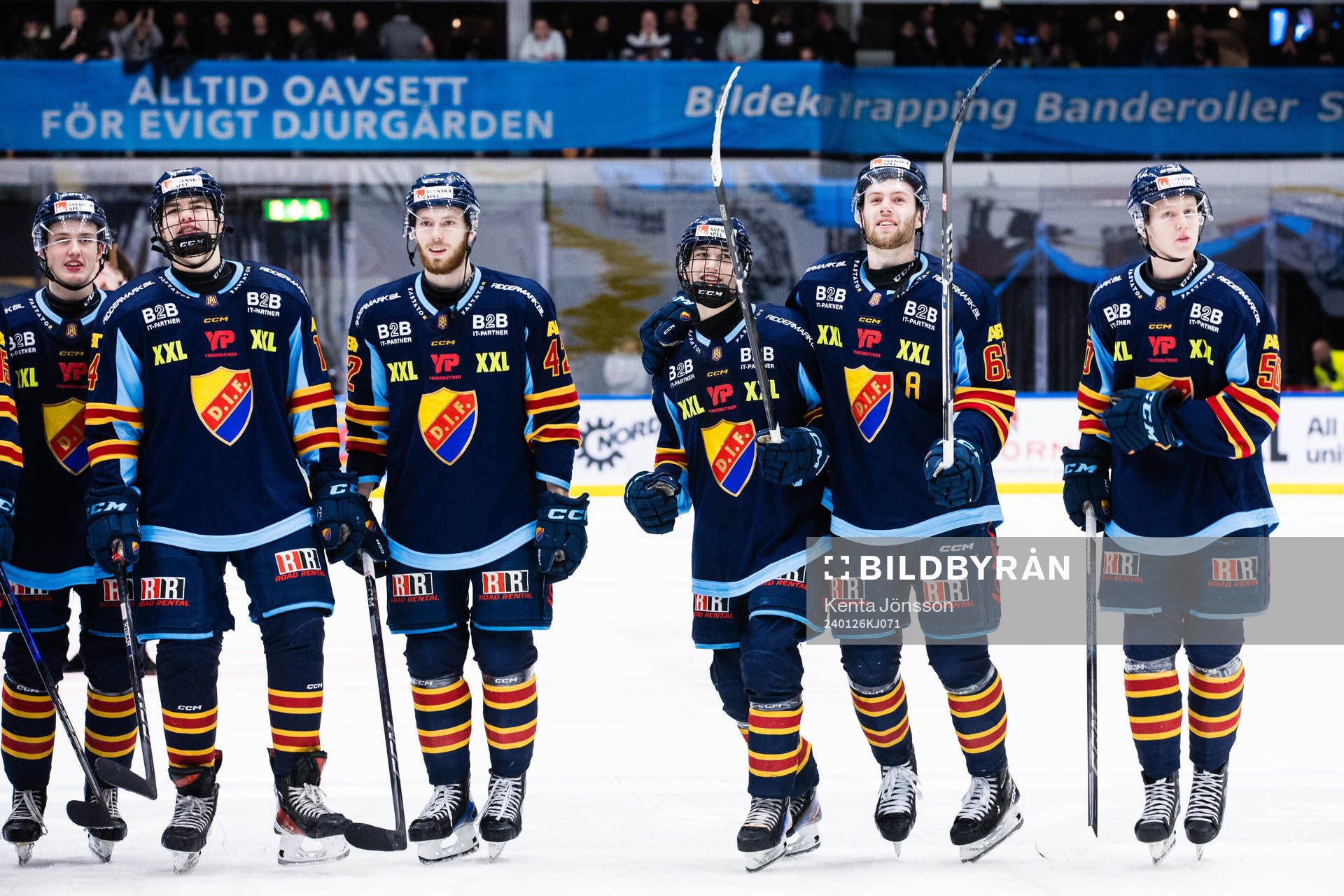 Djurgårdens Anton Frondell, Elias Degnell, Victor Eklund,