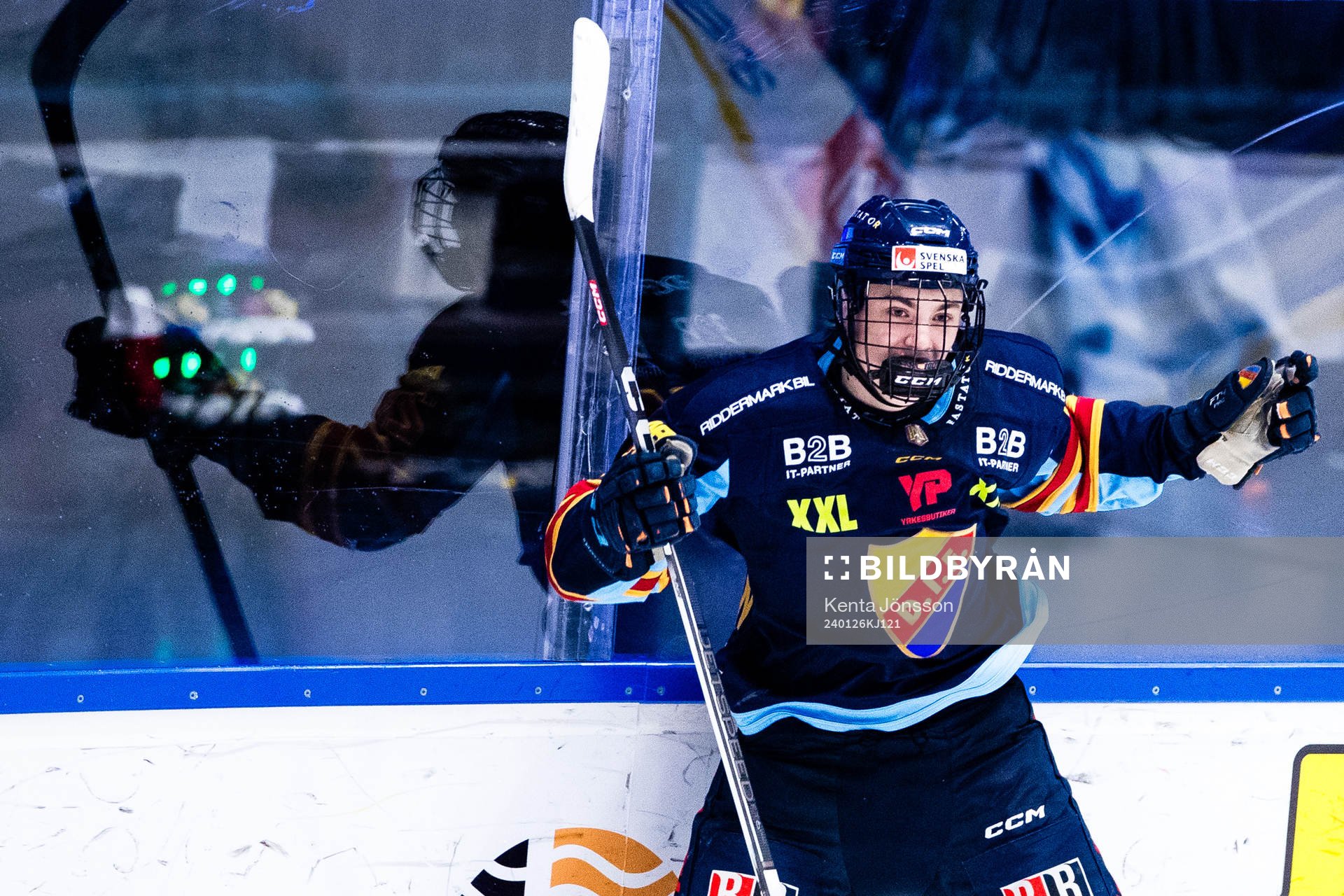 Djurgårdens Linus Eriksson jublar