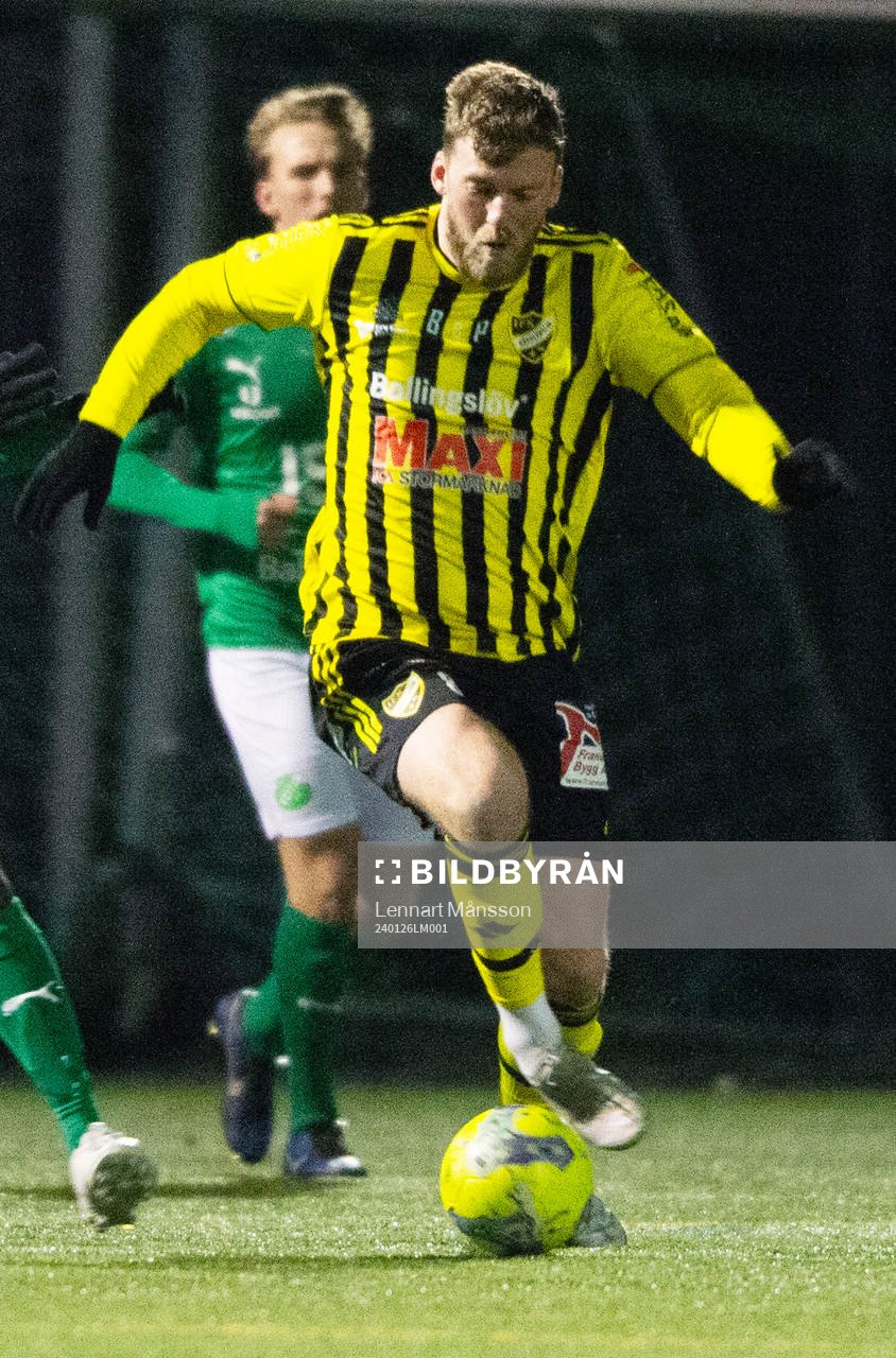 IFK Hässleholms Teddy Bergqvist i träningsmatchen mellan