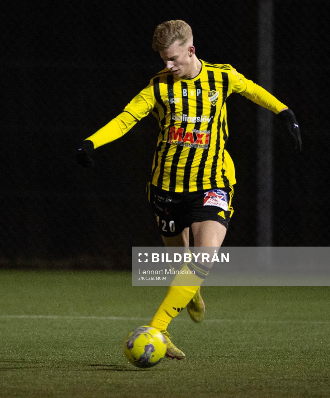 IFK Hässleholms Noel Larsson i träningsmatchen mellan