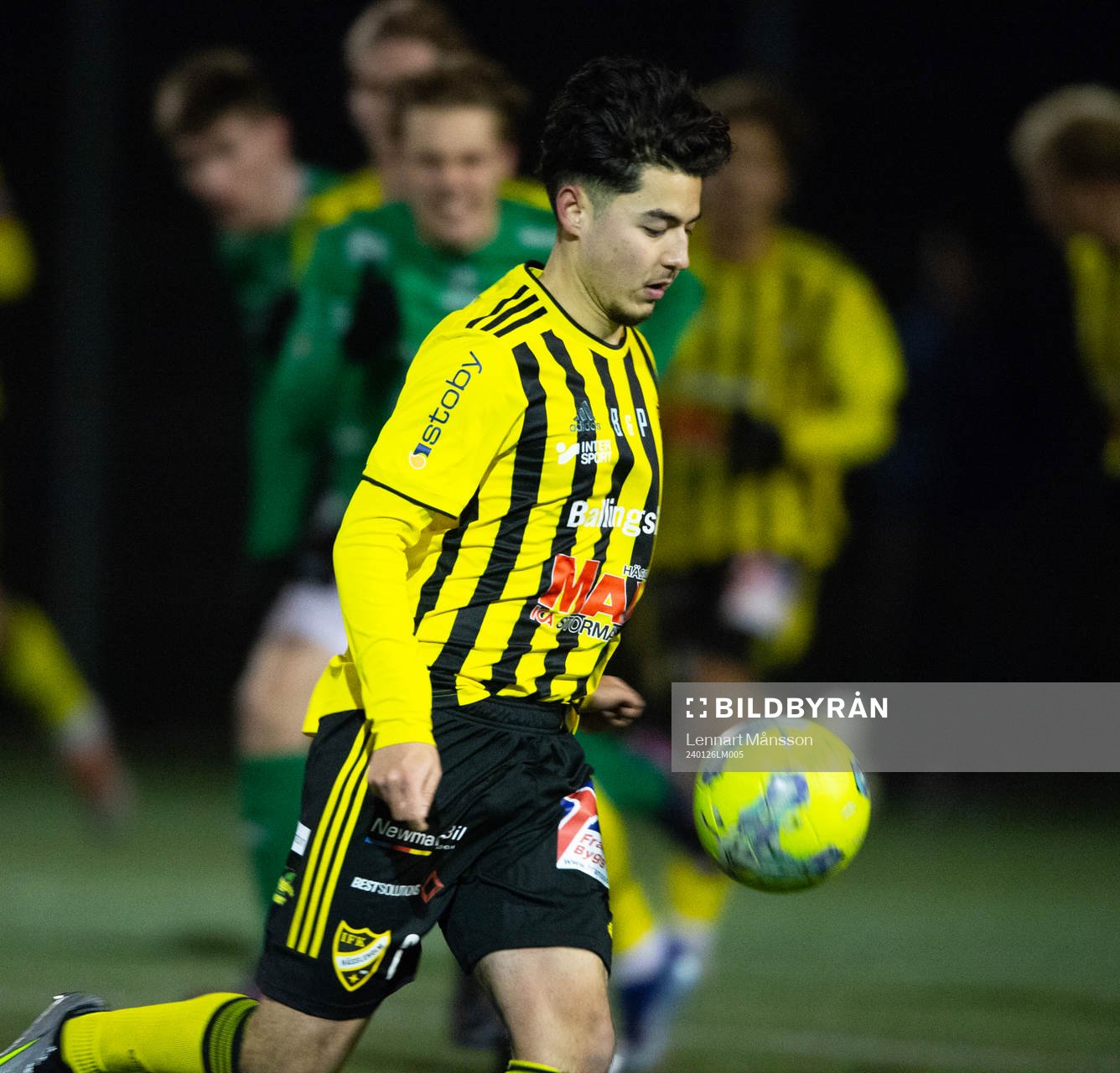 IFK Hässleholms Alireza Nasari i träningsmatchen mellan Hässleholms IF och IFK Hässleholm i Hässleholm 26 januari 2024.