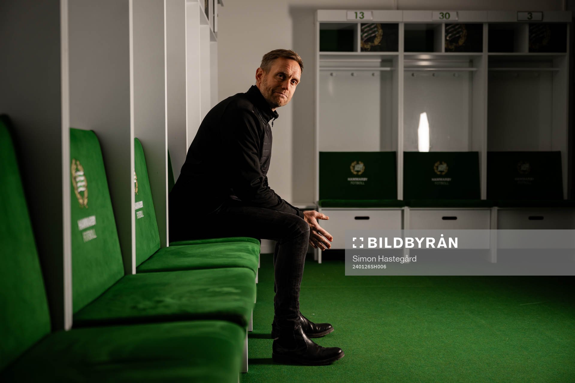Hammarbys nya tränare Martin Sjögren poserar för porträtt under en porträttfotografering den 26 januari 2024 i Stockholm. 