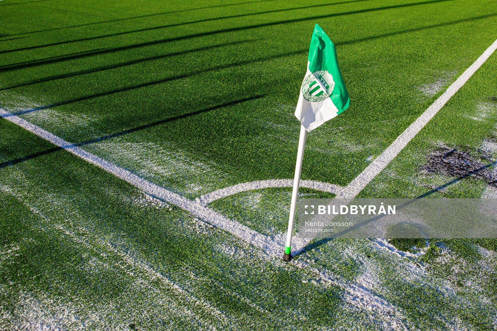 En hörnflagga med Västerås SKs logotyp