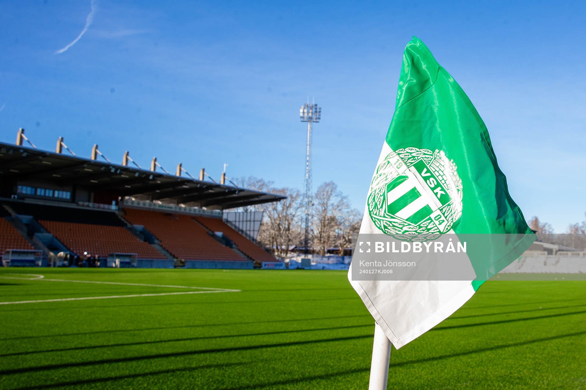 En hörnflagga med Västerås SKs logotyp