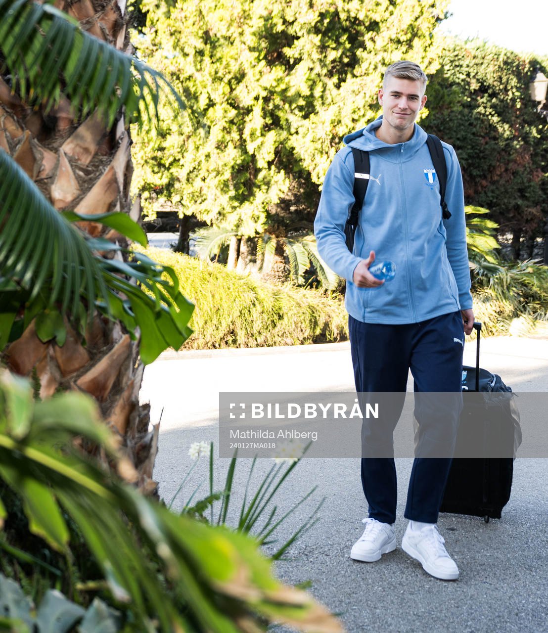 Malmö FFs målvakt Mathias Nilsson vid ankomsten till