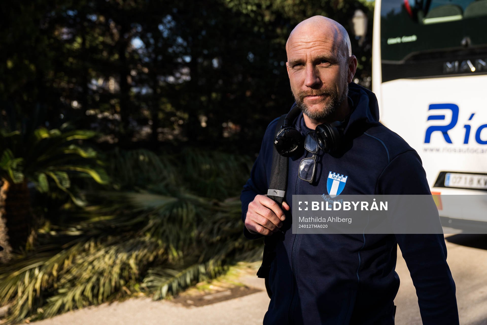 Malmö FFs tränare Henrik Rydström vid ankomsten till