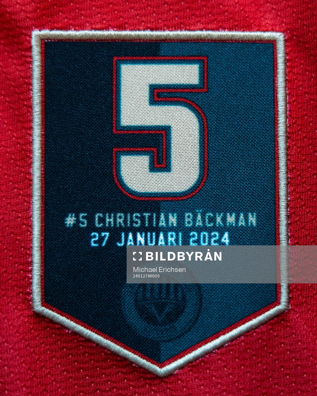 En replika tröja med tidigare Frölunda spelaren Christian