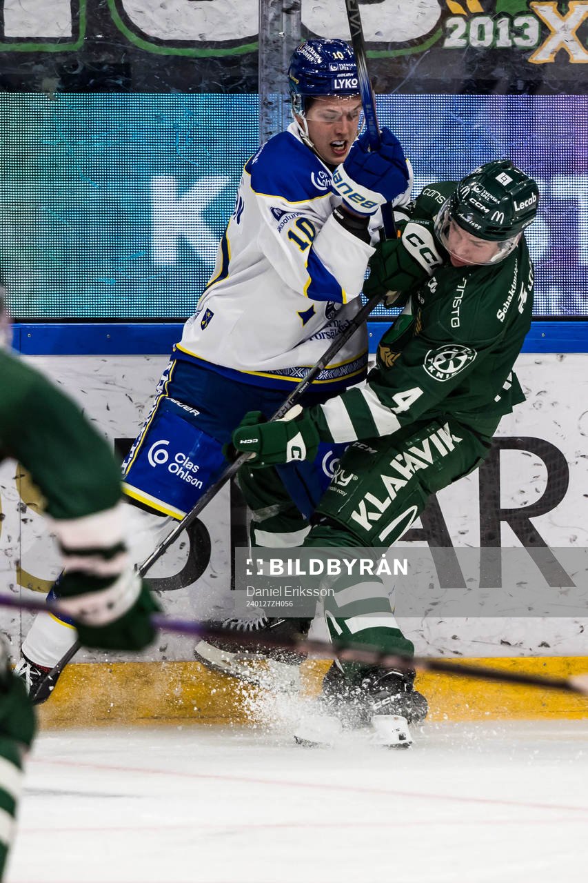 Leksands Anton Johansson och Färjestads Oscar Lawner