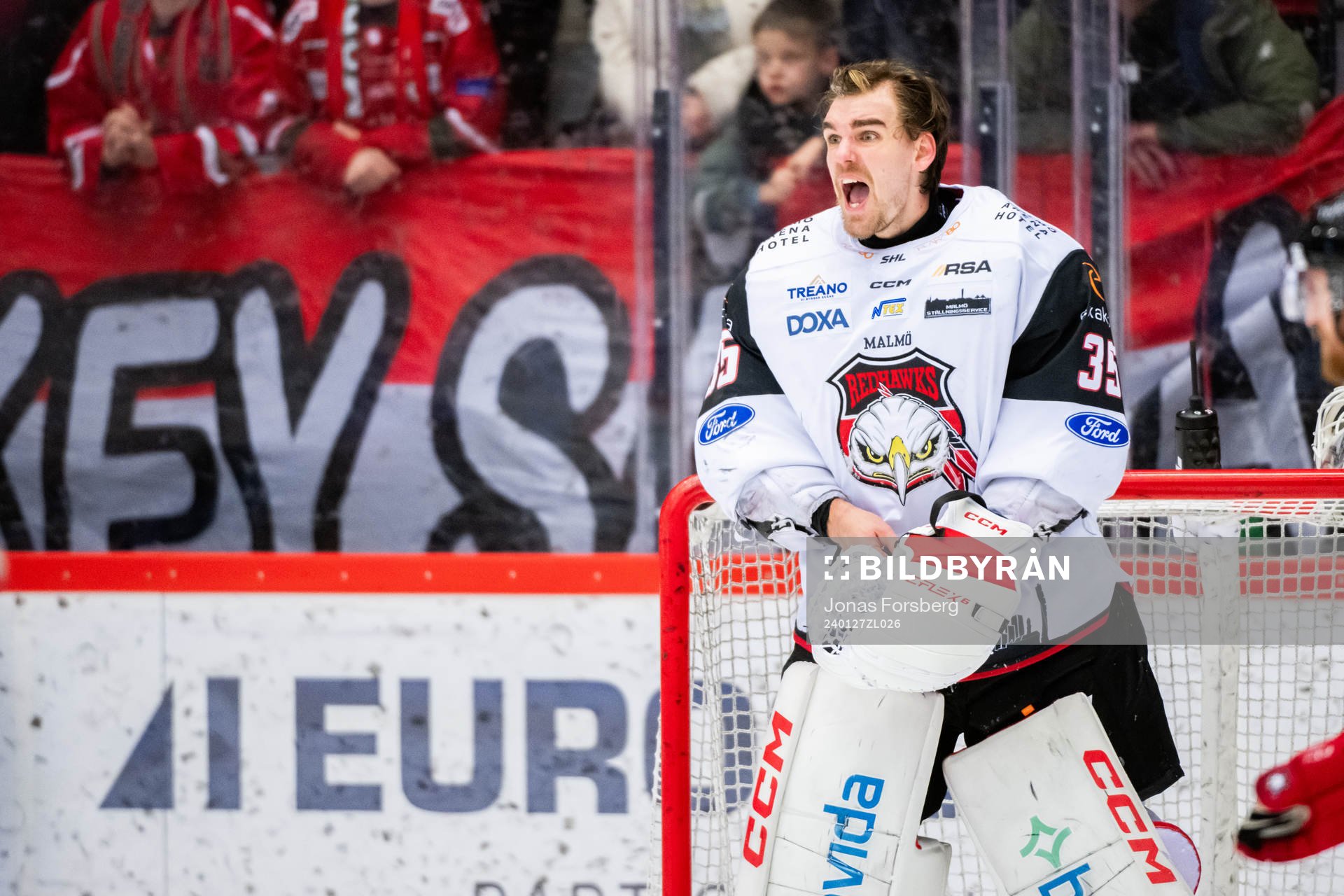Malmö Redhawks målvakt Adam Werner