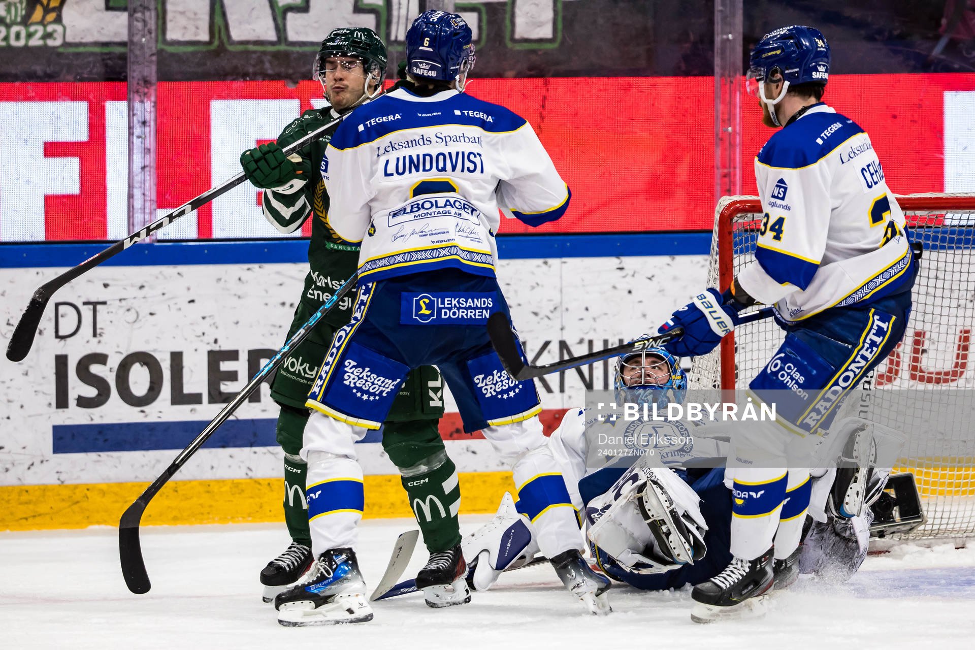 Färjestads Michael Lindqvist och Leksands Alexander