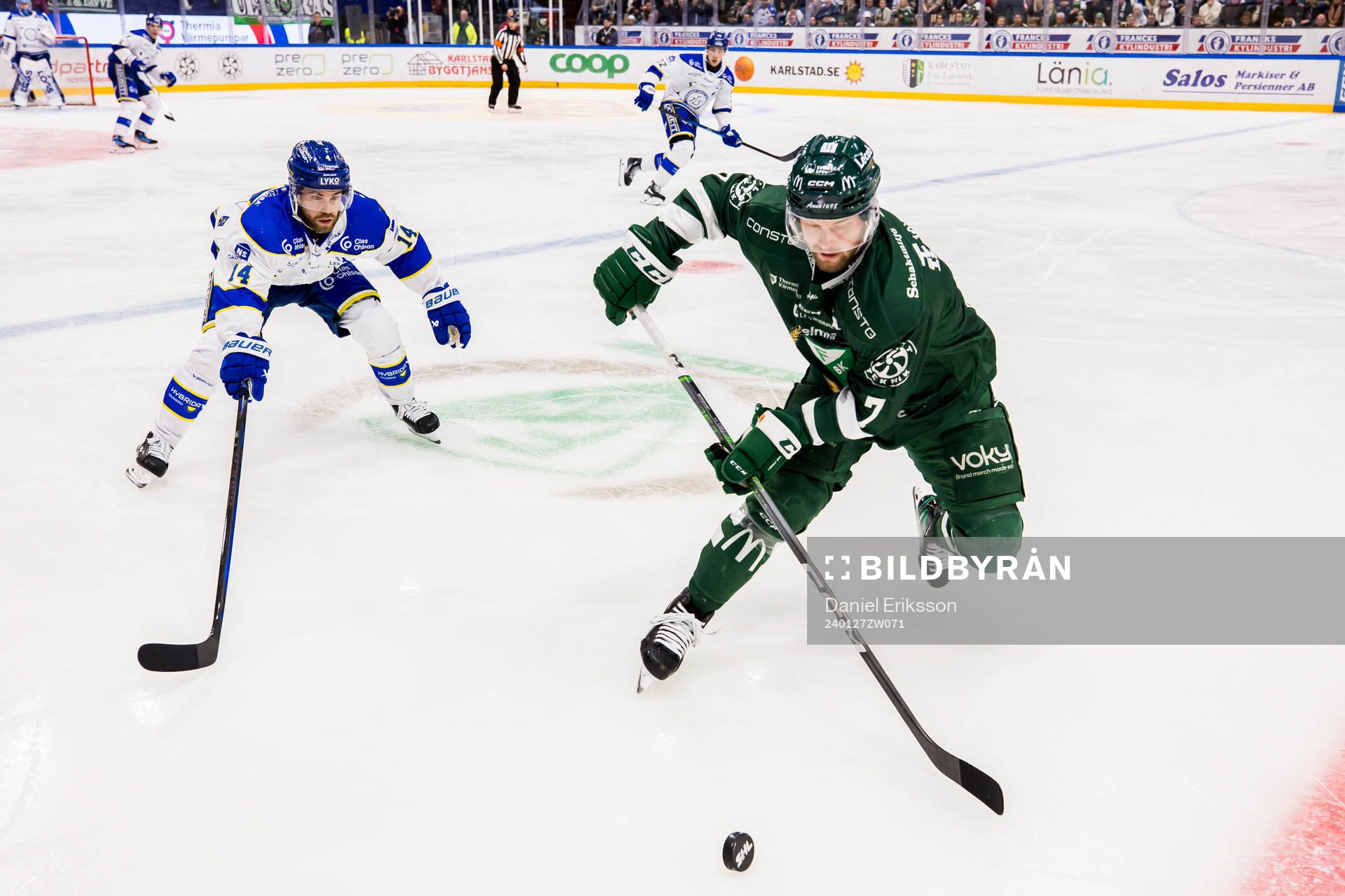 Leksands Oskar Lang och Färjestads Axel Bergkvist