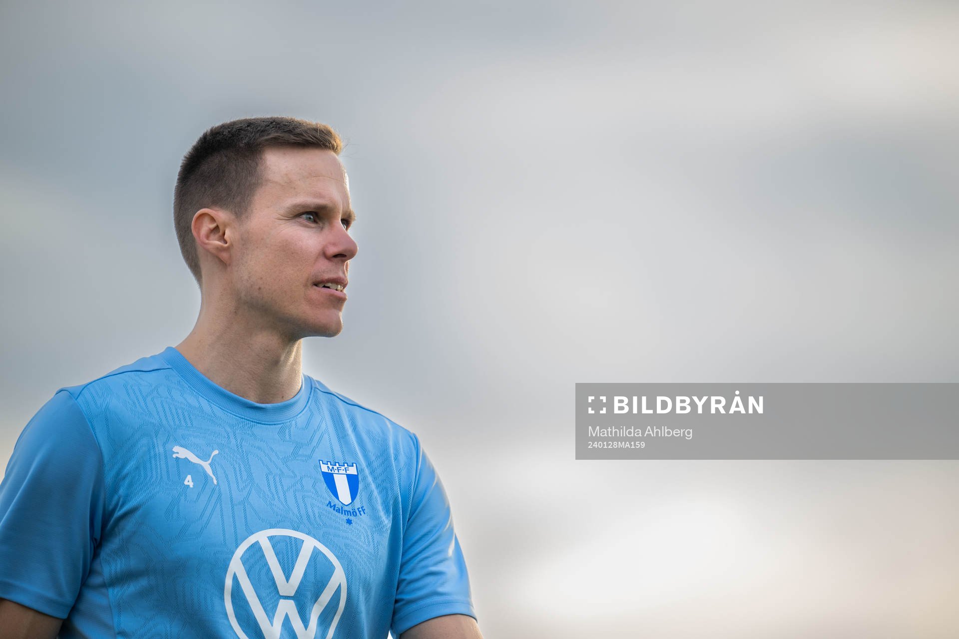 Niklas Moisander under en träning med Malmö FF den 28 januari 2024 i Estepona. 