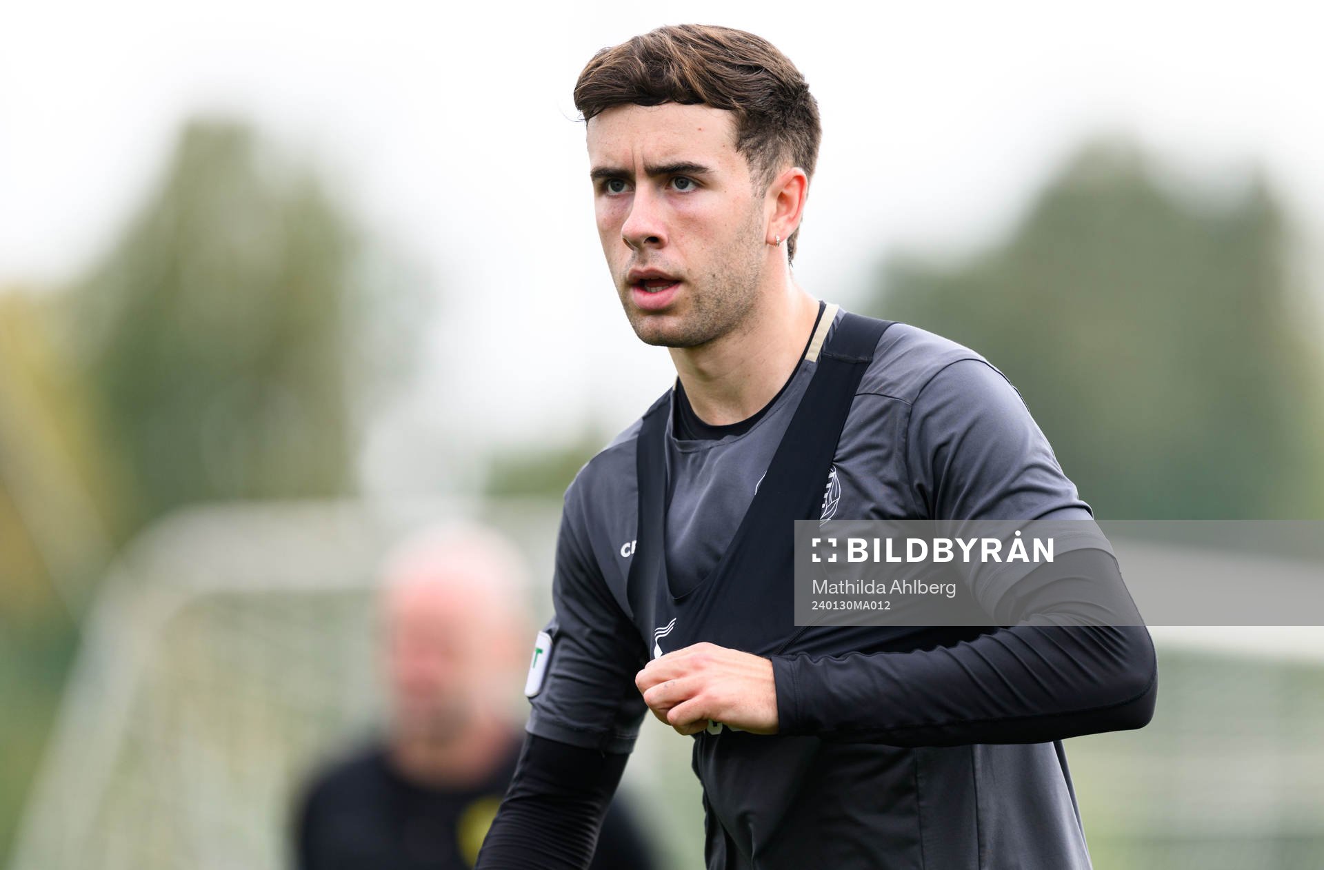Hammarbys Marc Llinares Barragan under en träning med Hammarby den 30 januari 2024 i Marbella. 