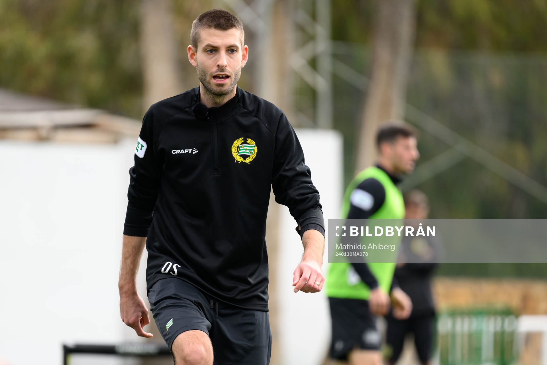 Hammarbys assisterande tränare David Selini under en träning med Hammarby den 30 januari 2024 i Marbella. 