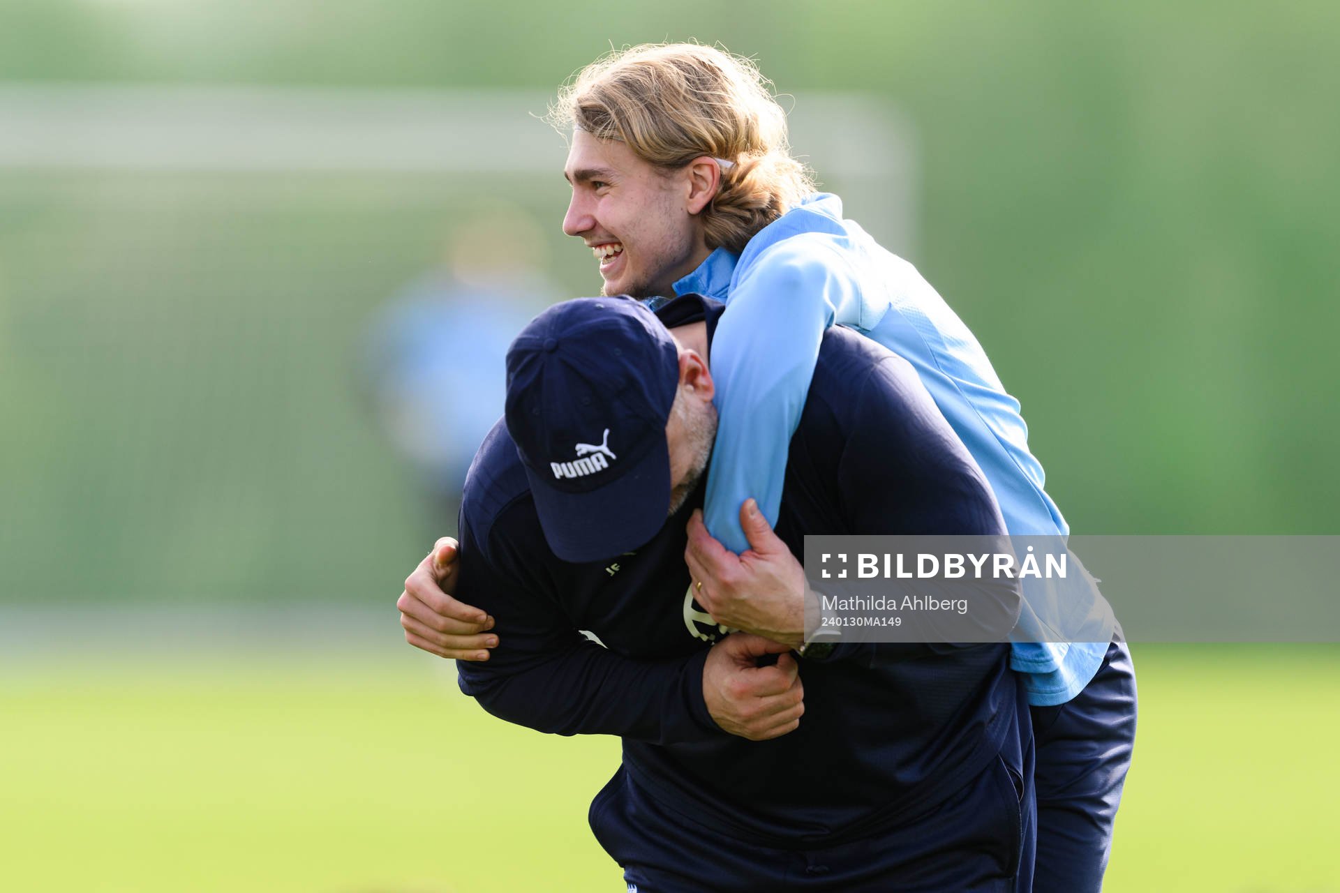 Malmö FFs målvaktstränare Jonnie Fedel och Sebastian Nanasi under en träning med Malmö FF den 30 januari 2024 i Estepona. 