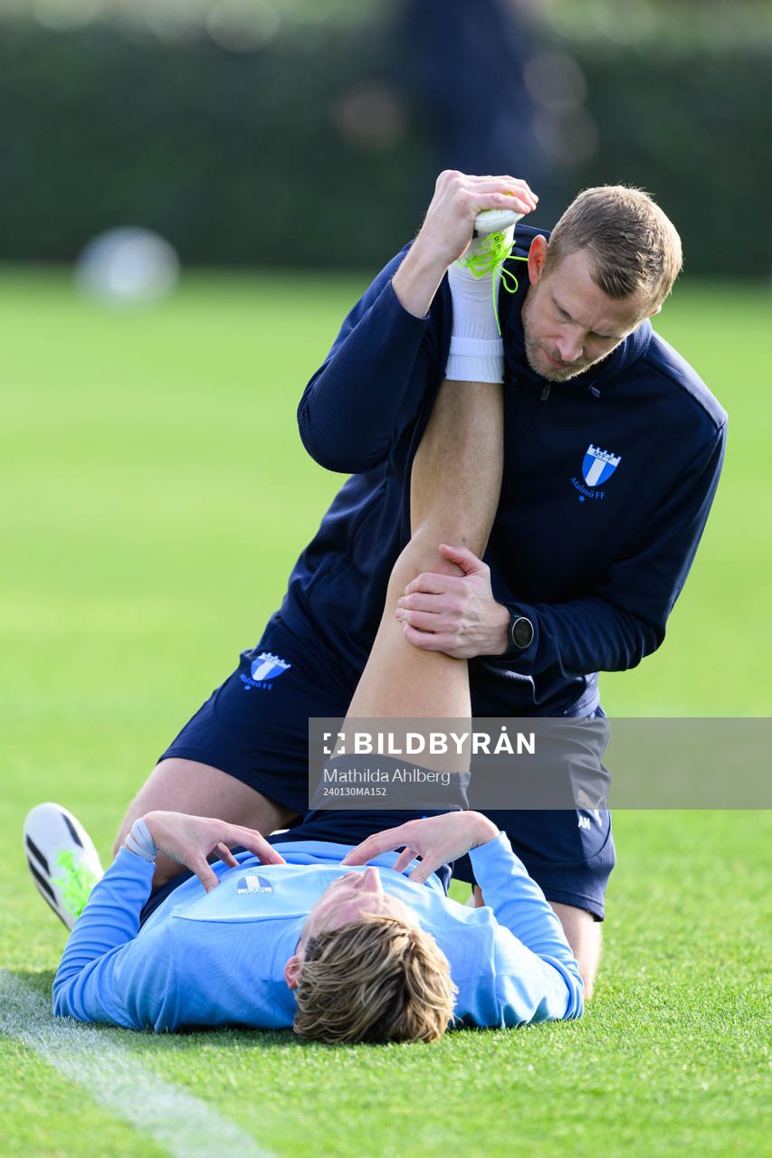 Malmö FFs Jens Stryger Larsen och fysioterapeut Alexander