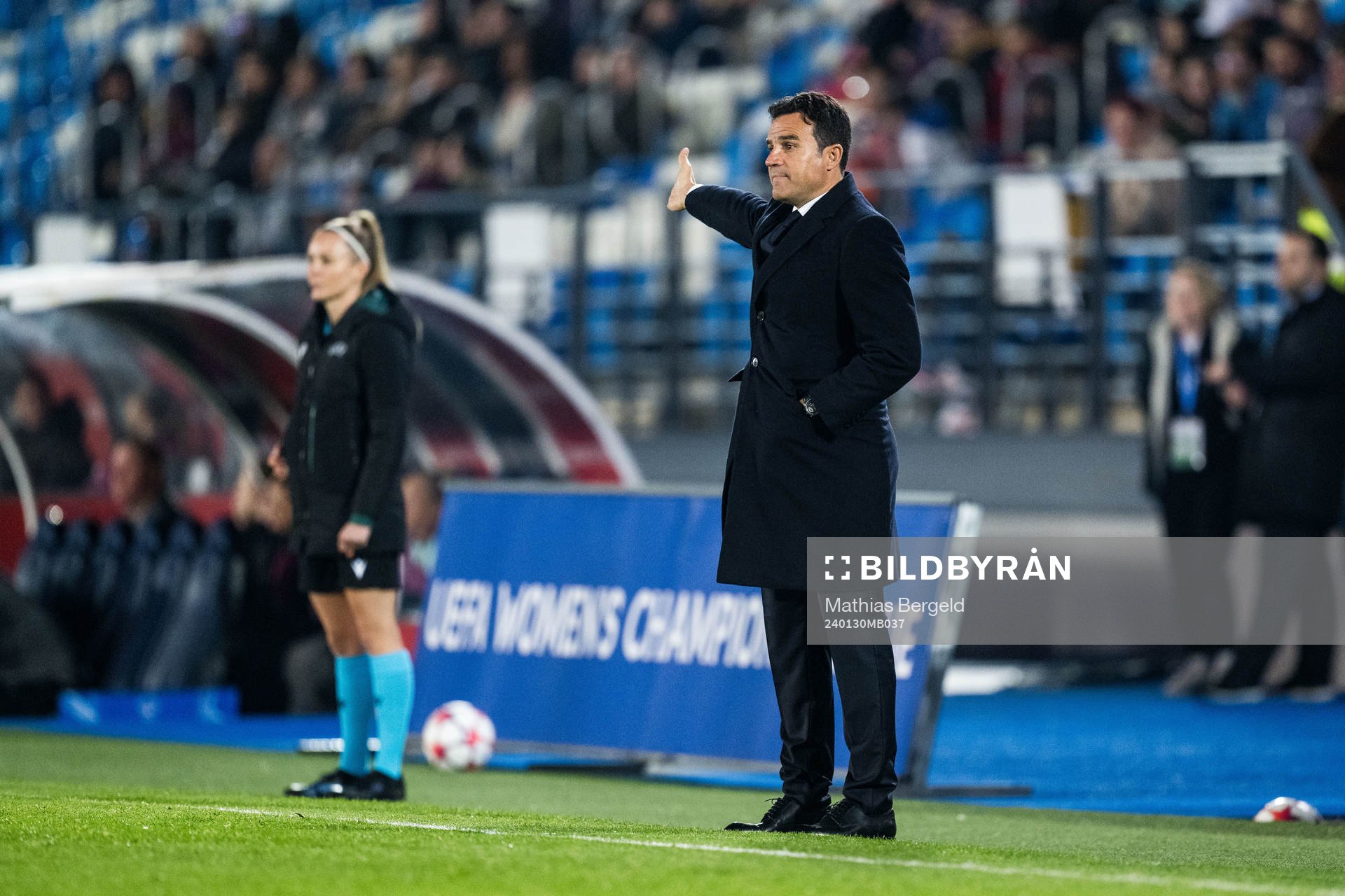 Head coach Alberto Toril of Real Madrid during the UEFA Women's Champions League football match between Real Madrid and Häcken on January 30, 2024 in Madrid. 