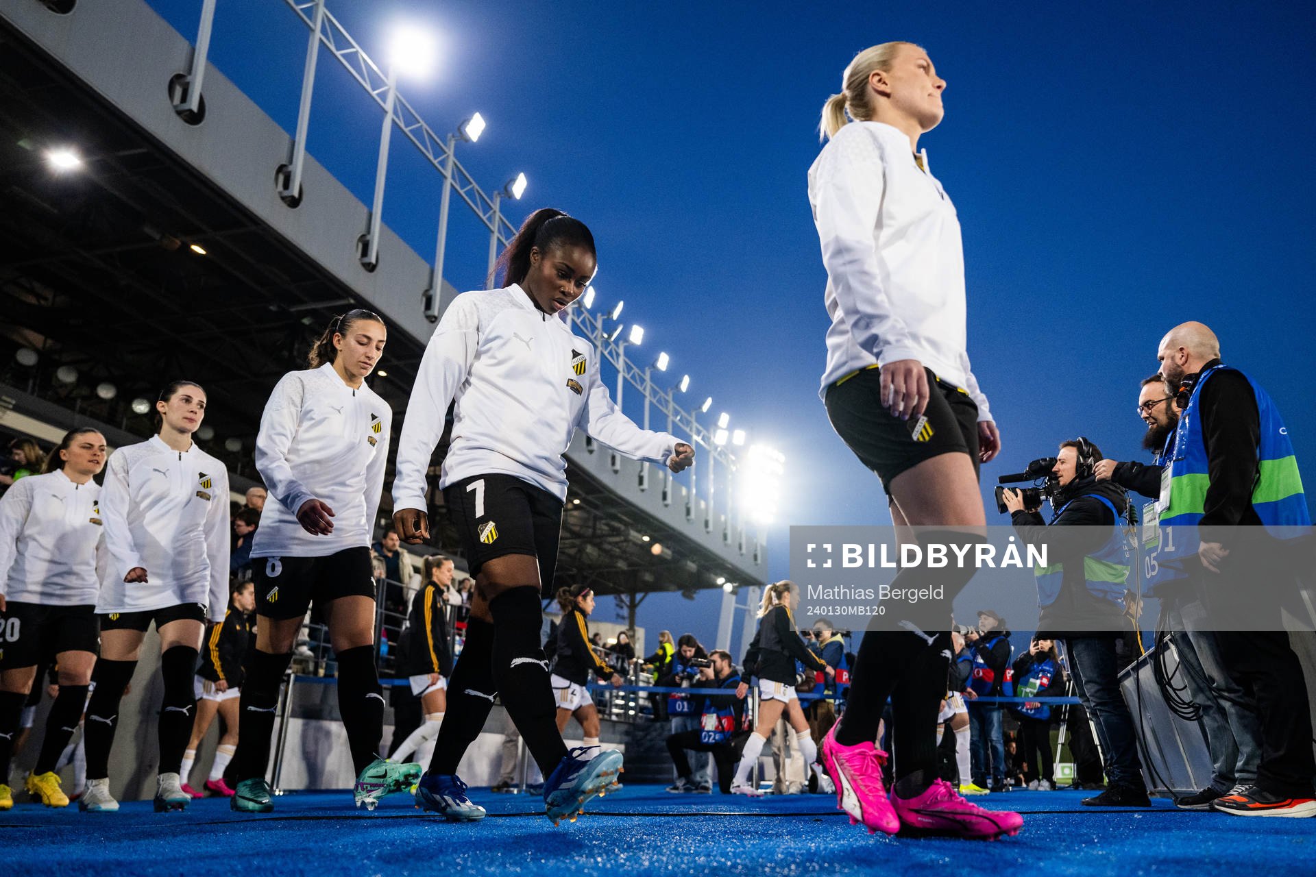 Monica Jusu Bah of Häcken enters the pitch