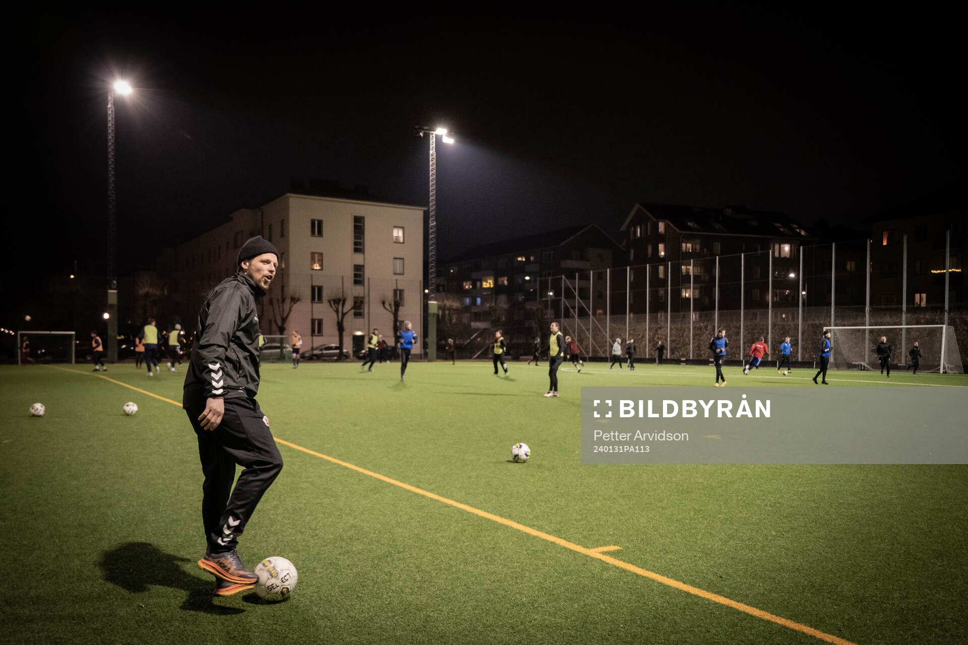 Dimitri de Martignac, sportchef under en träning med FC Möllan den 31 januari 2024 i Malmö. 