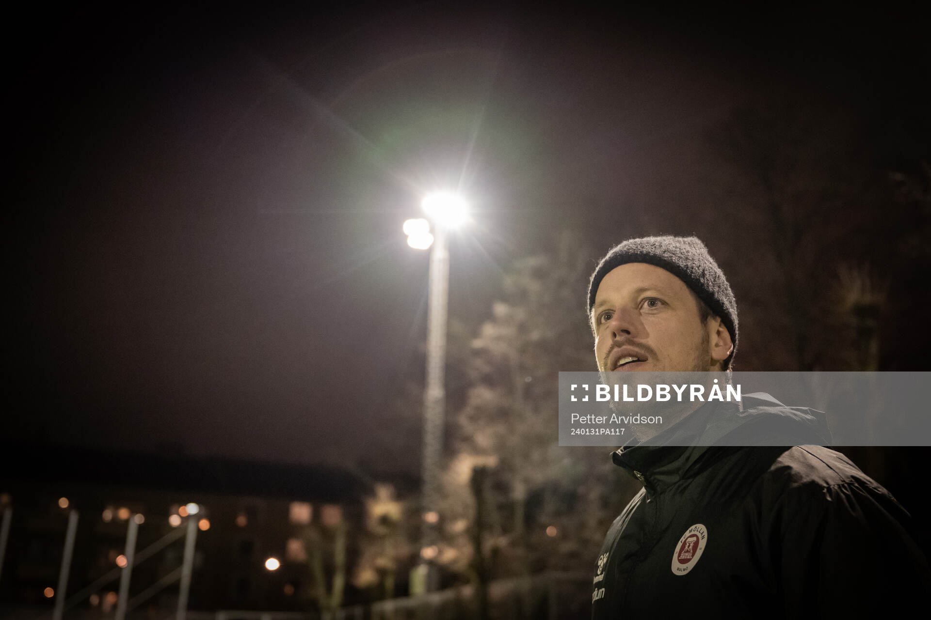 Dimitri de Martignac, sportchef under en träning med FC Möllan den 31 januari 2024 i Malmö. 