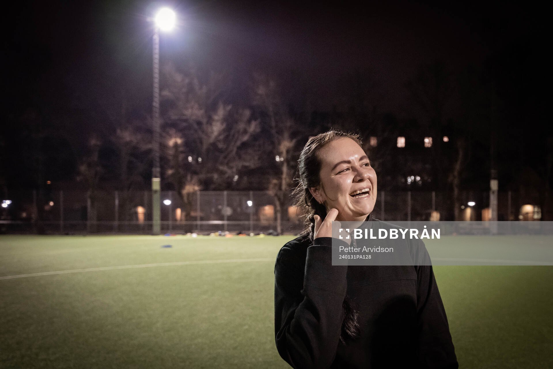 Thea Andersson efter en träning med FC Möllan den 31 januari 2024 i Malmö. 