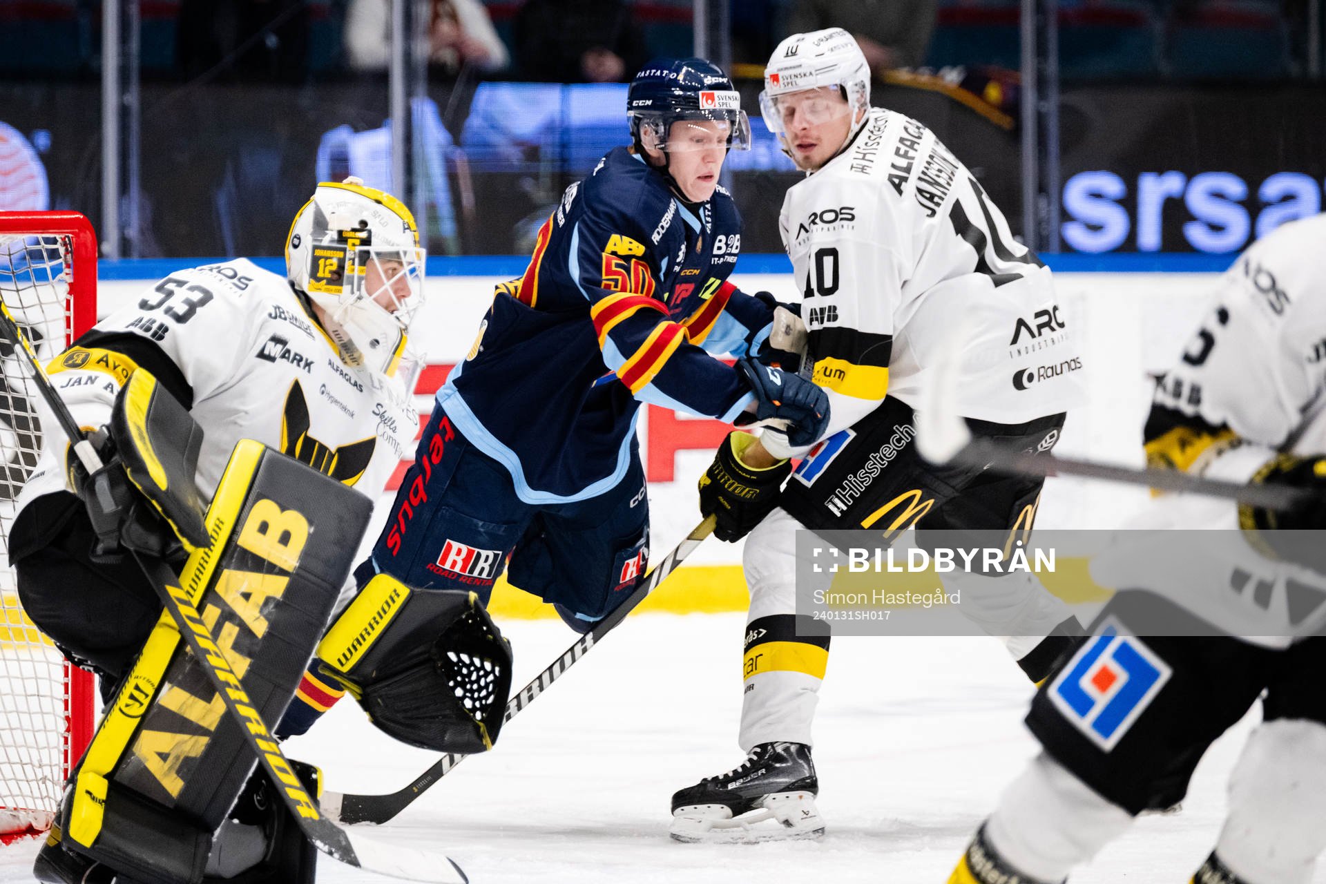 Djurgårdens Melvin Wersäll och Västerås Jimmie Jansson
