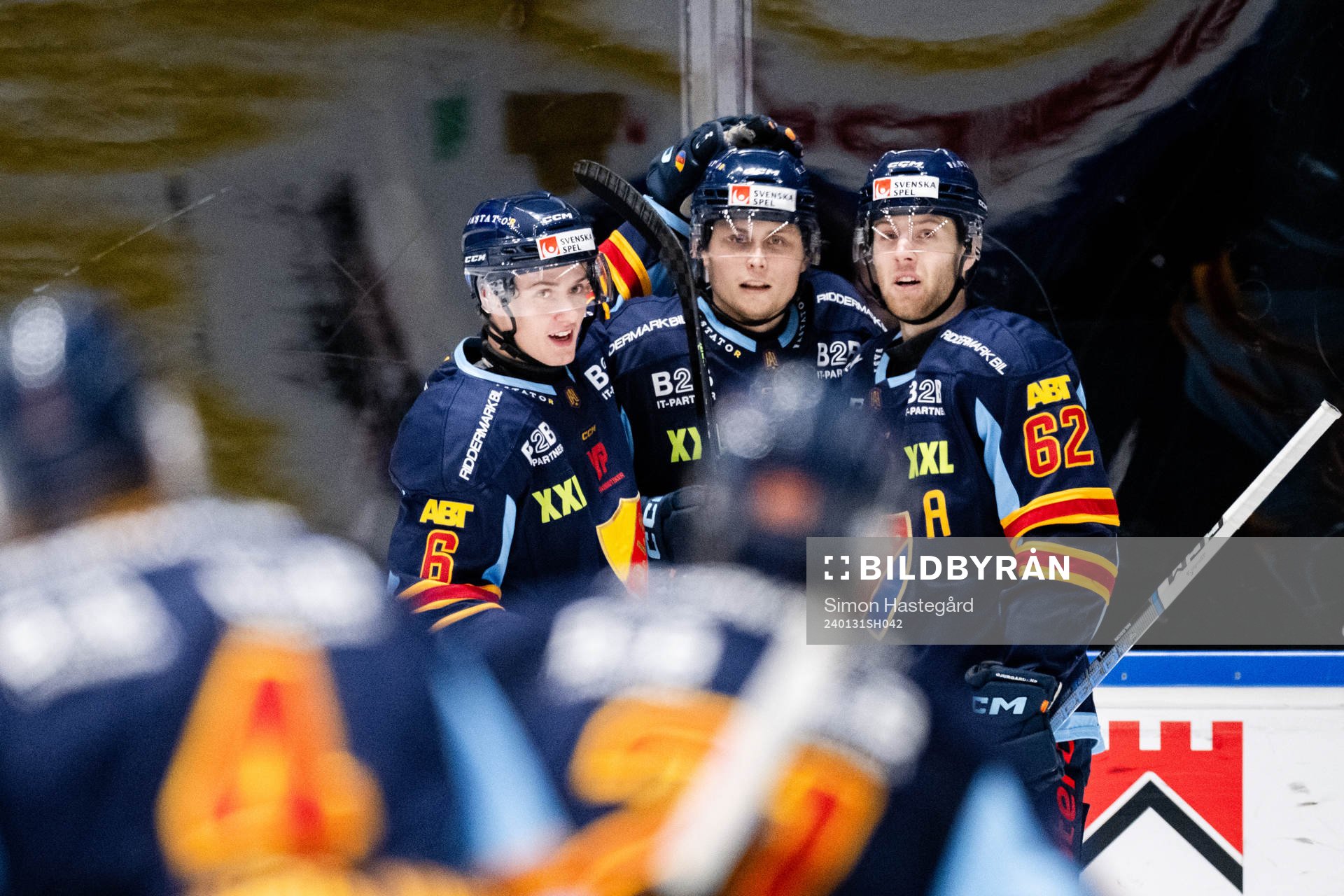 Djurgårdens Arvid Bergström, John Dahlström och Wiktor