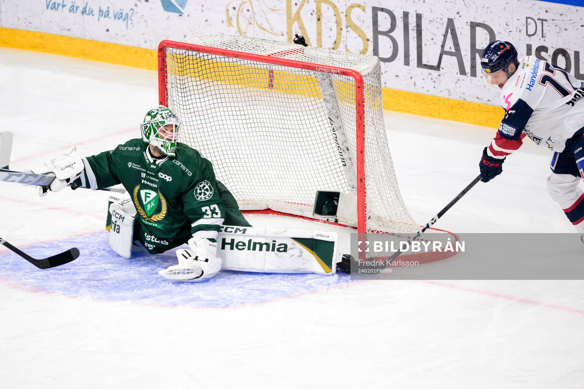 Färjestads målvakt Maxime Lagacé och Linköpings Remi