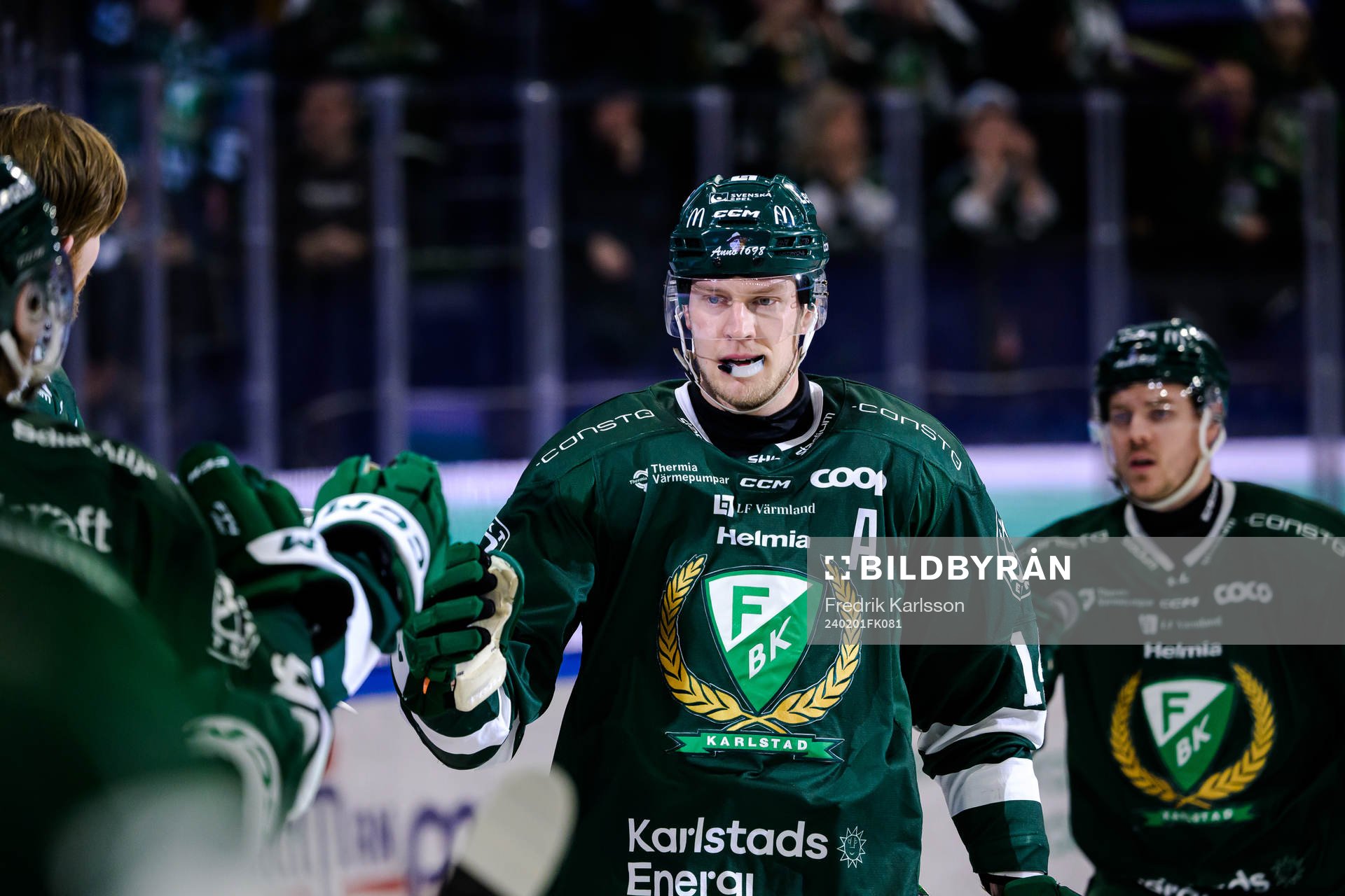 Färjestads Victor Ejdsell jublar