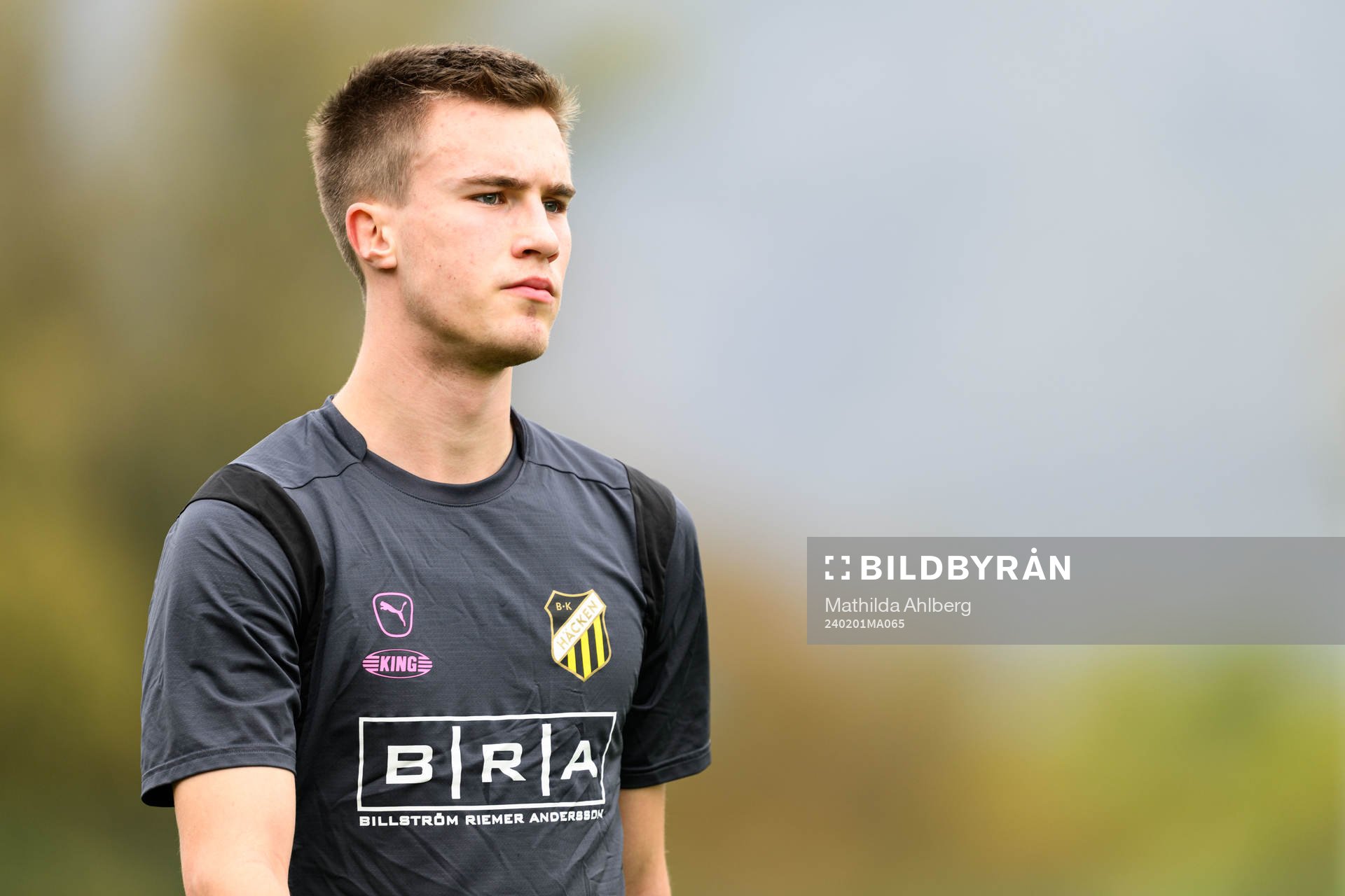 Häckens Joel Hjalmar under en träning med Häcken den 1 februari 2024 i Marbella. 