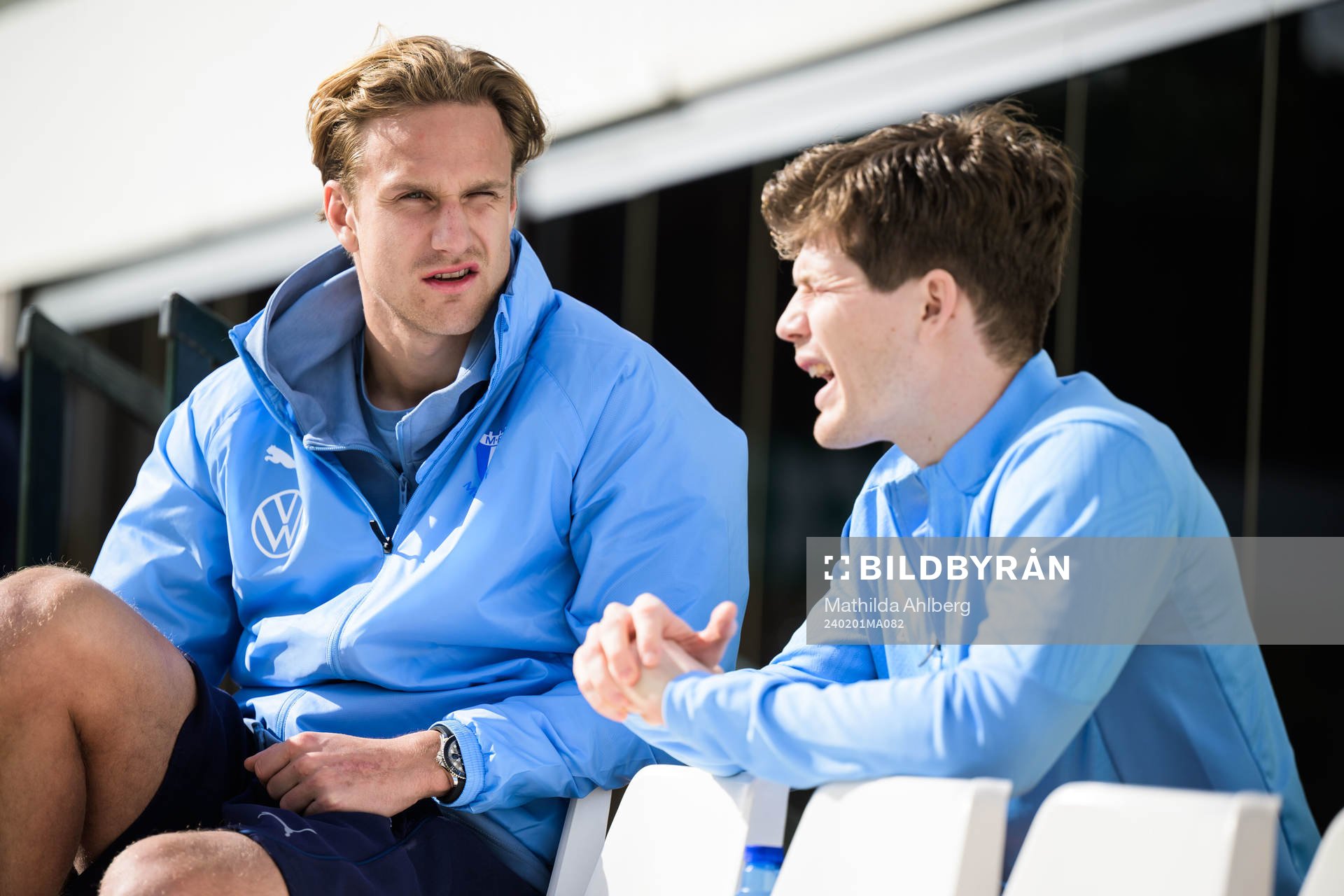 Erik Botheim and Oliver Berg of Malmö FF