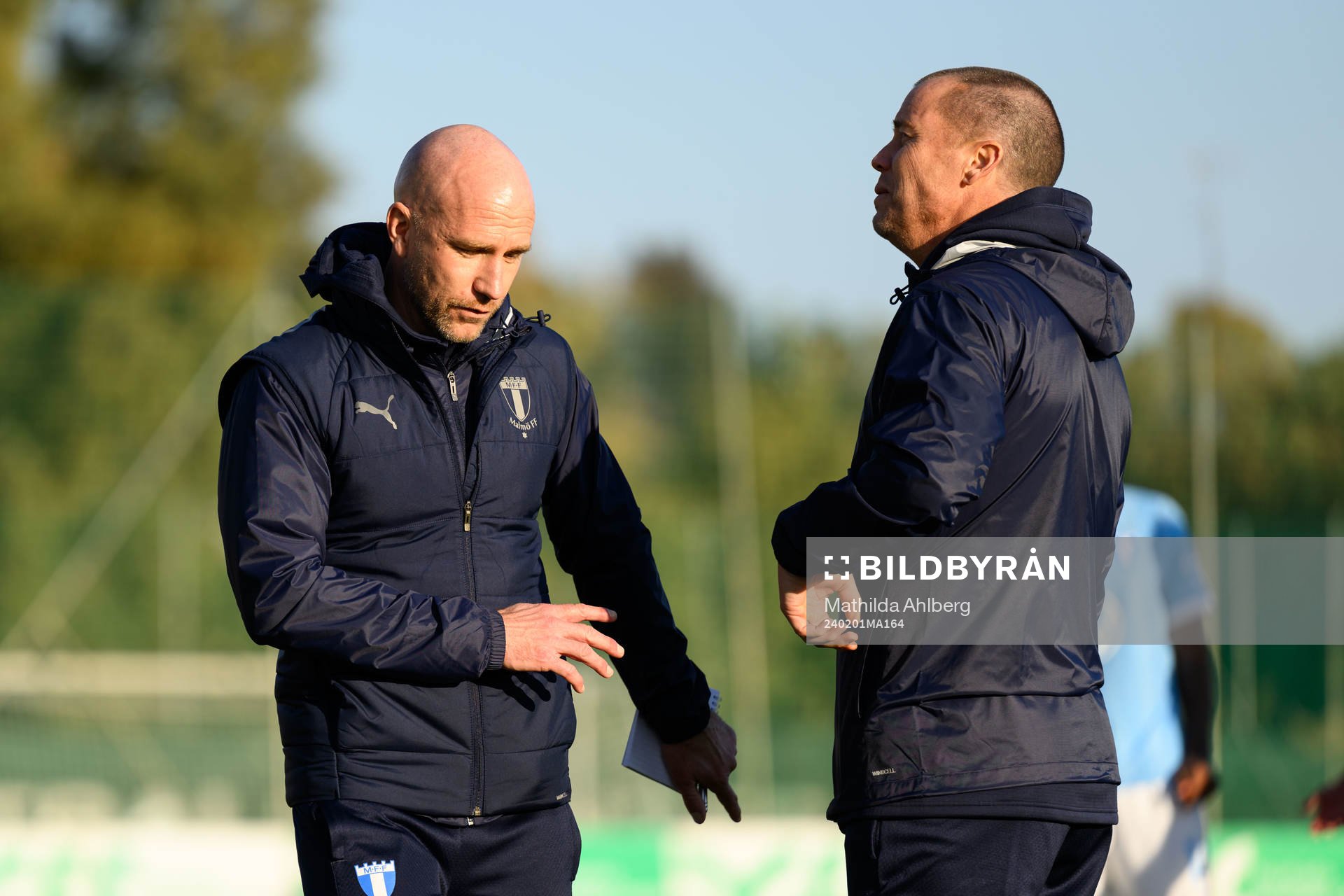 Head coach Henrik Rydström and Sports director Daniel Andersson of Malmö FF during the Friendly match between Malmö FF and Sparta Praha on February 1, 2024 in Marbella.