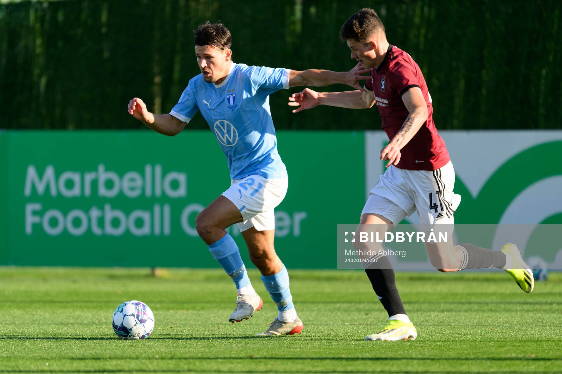 Stefano Vecchia of Malmö FF and Martin Vitik of Sparta Prag