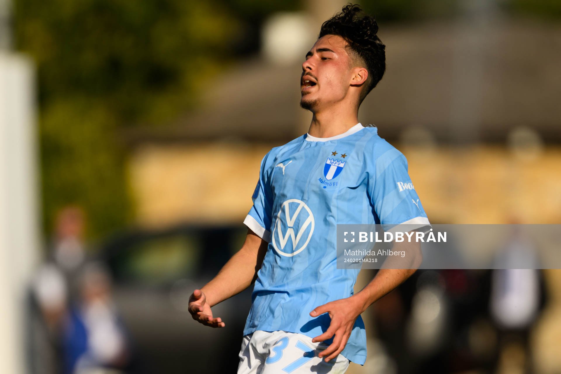 Adrian Skogmar of Malmö FF looks dejected