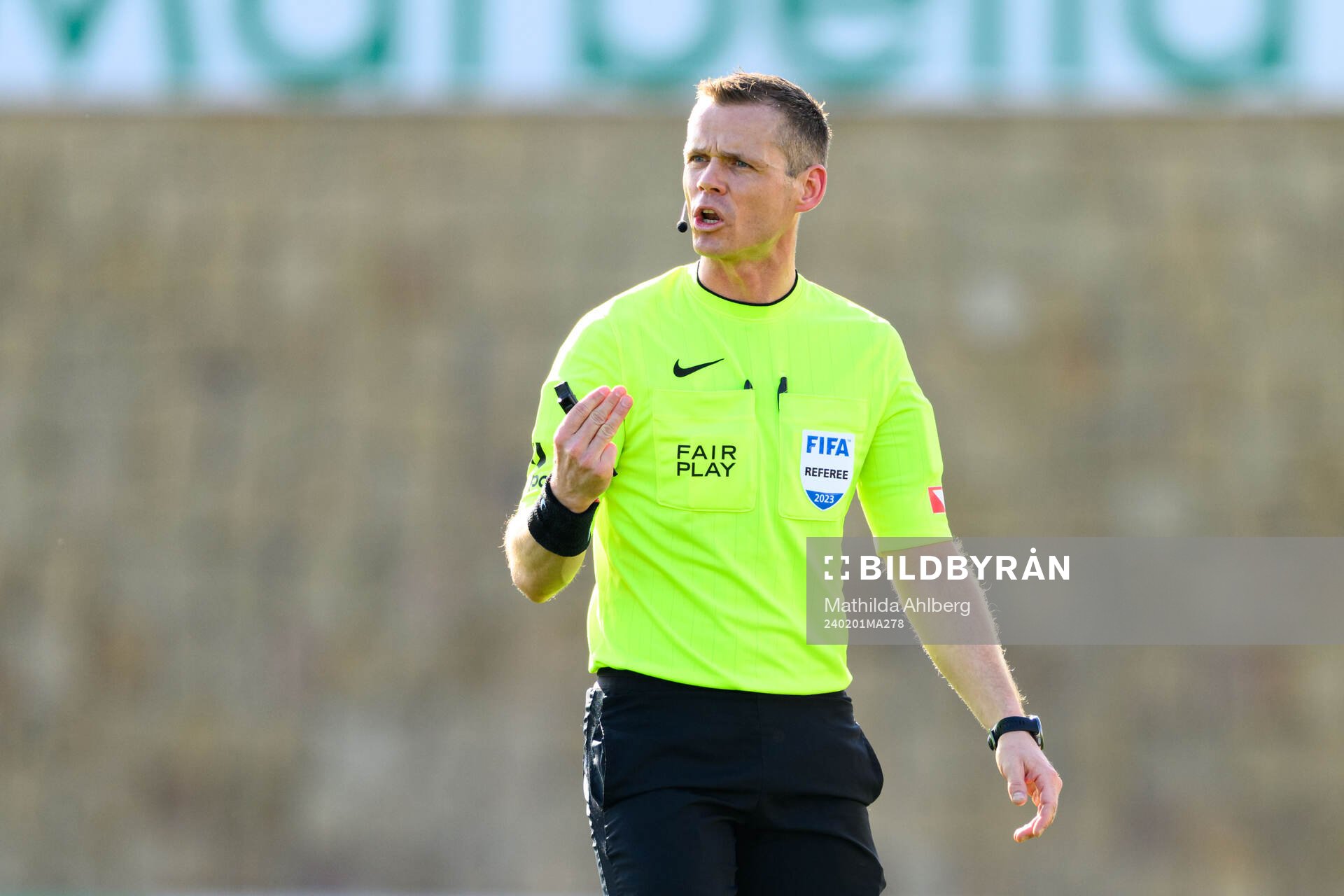 Referee Sigurd Smehus Kringstad during the Friendly match between Malmö FF and Sparta Praha on February 1, 2024 in Marbella. 