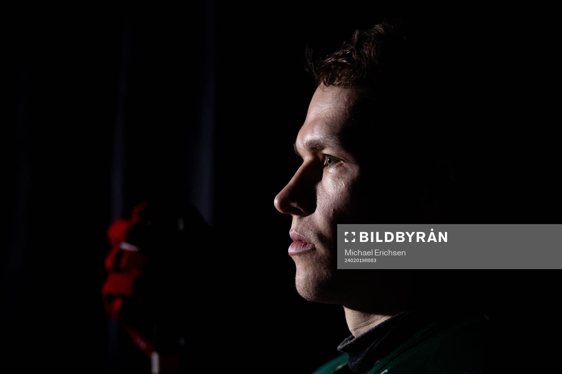 Frölundas Tom Nilsson innan ishockeymatchen i SHL mellan