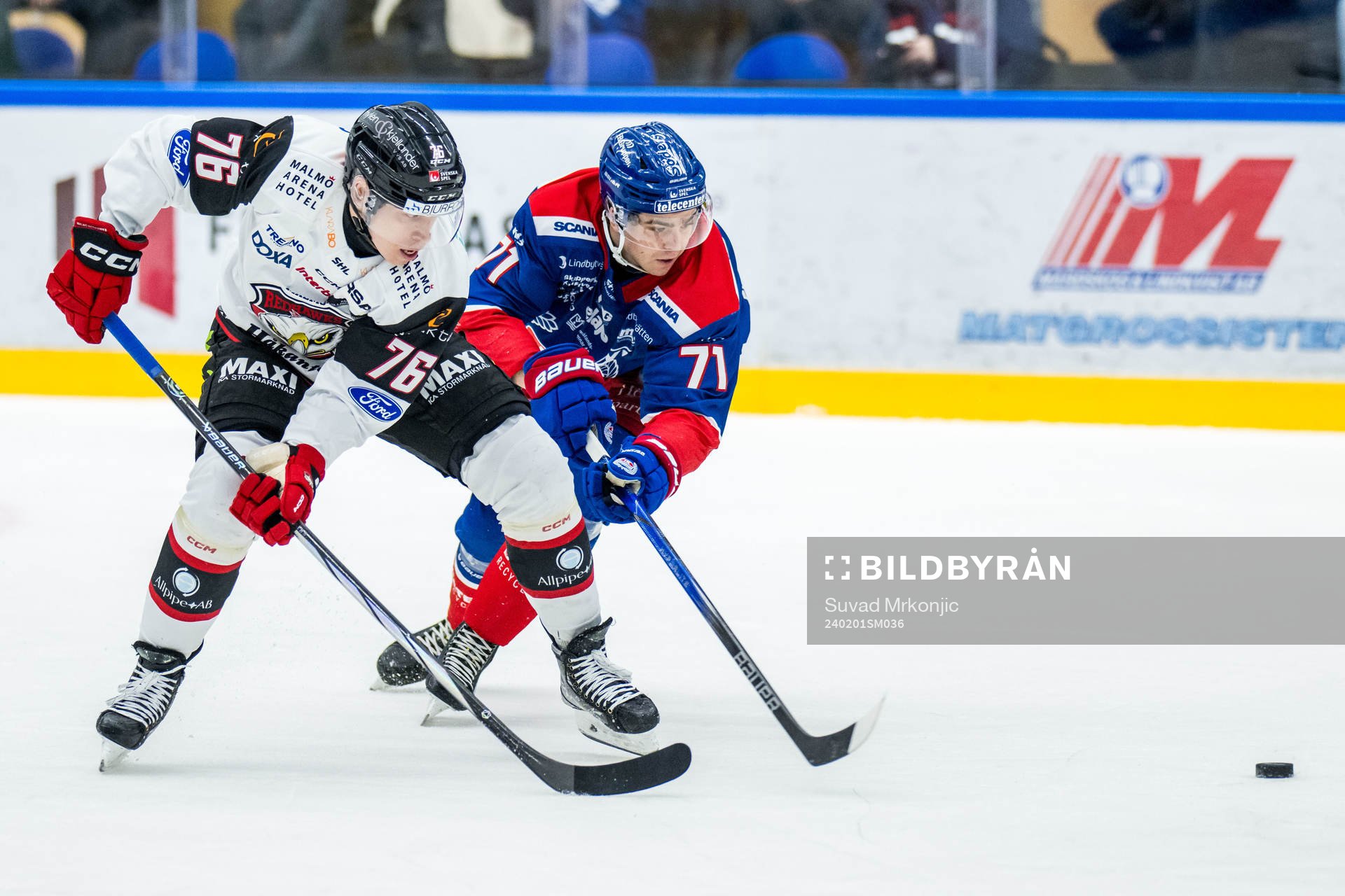 Malmö Redhawks Tomi Sallinen och Oskarshamns Viktor Lodin