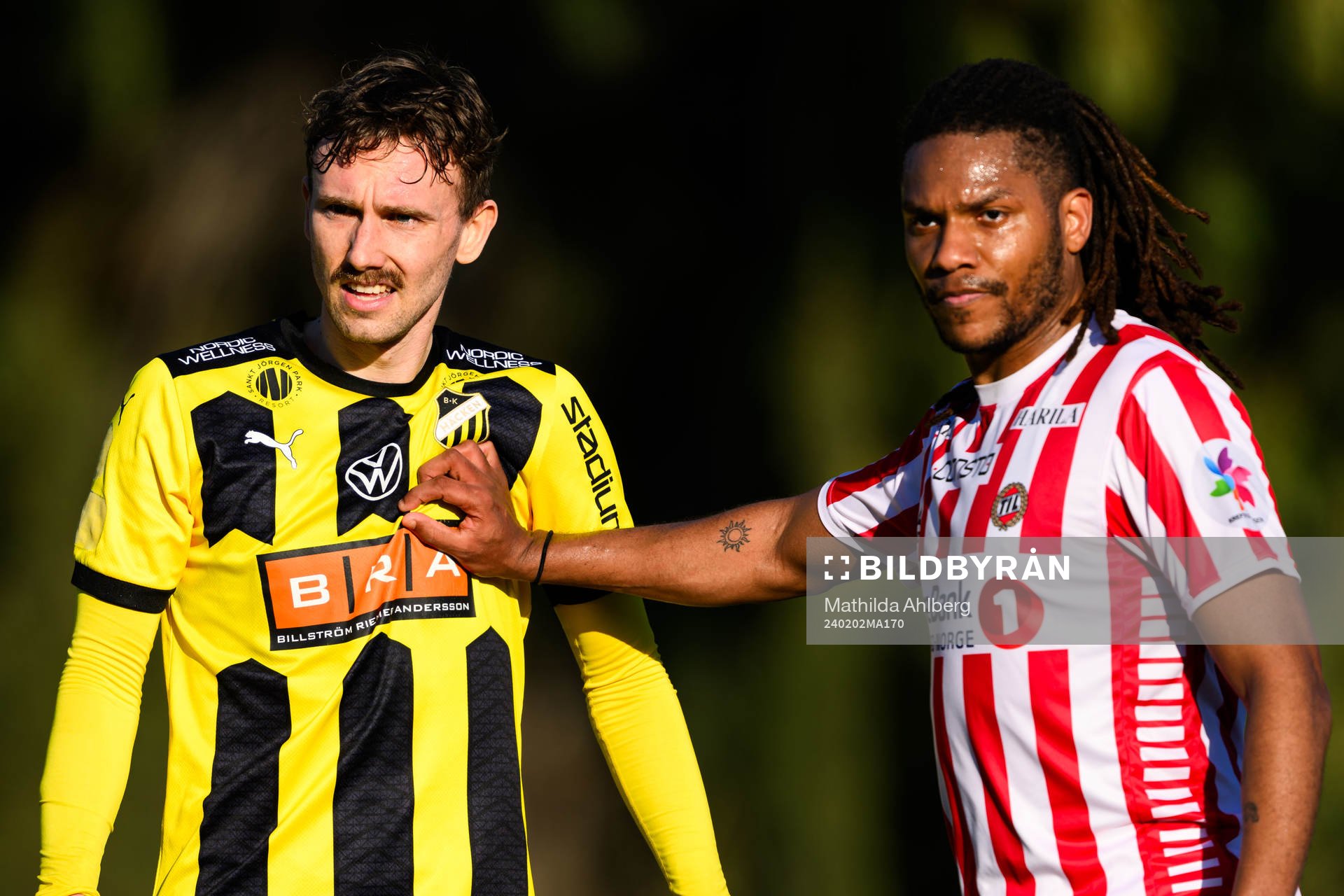 Simon Sandberg of BK Häcken and Christophe Charles Steven
