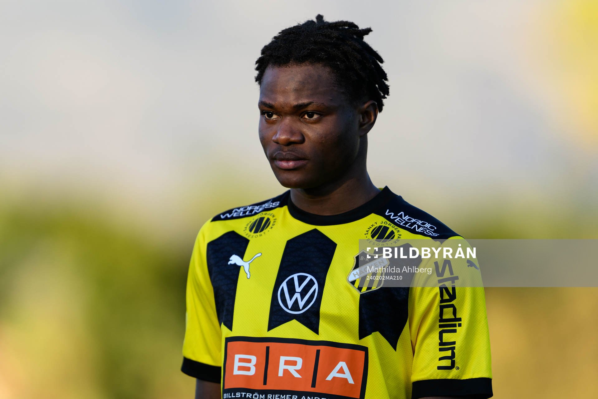 Severin Nioule of BK Häcken during the Friendly match between Tromsø and BK Häcken on February 2, 2024 in Marbella . 