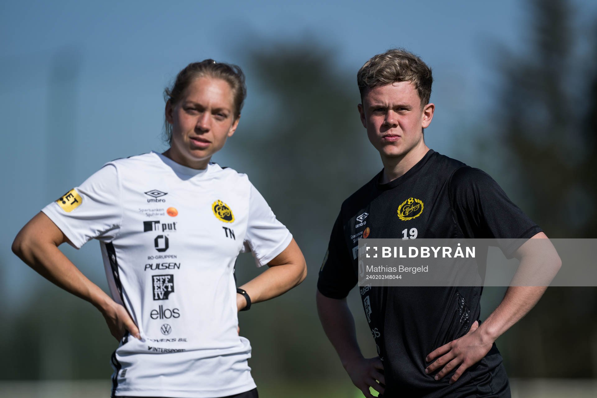 Elfsborgs fysioterapeut Tania Nilsson och Eggert Aron