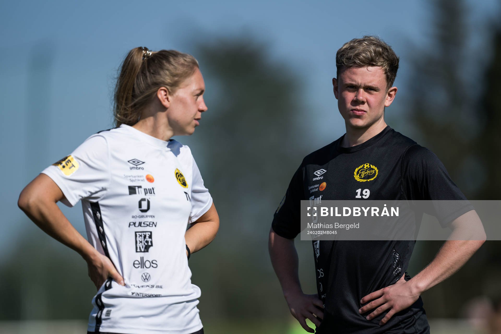 Elfsborgs fysioterapeut Tania Nilsson och Eggert Aron