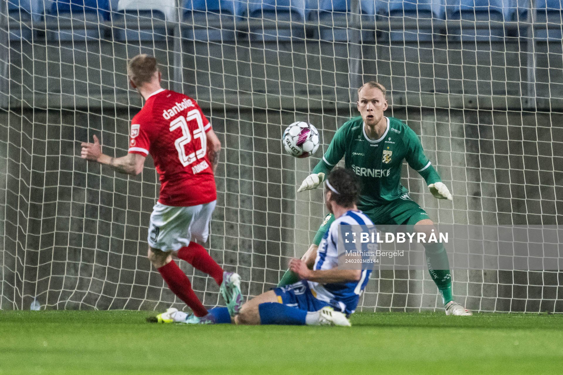 Tonni Adamsen of Silkeborg and Gustav Svensson and