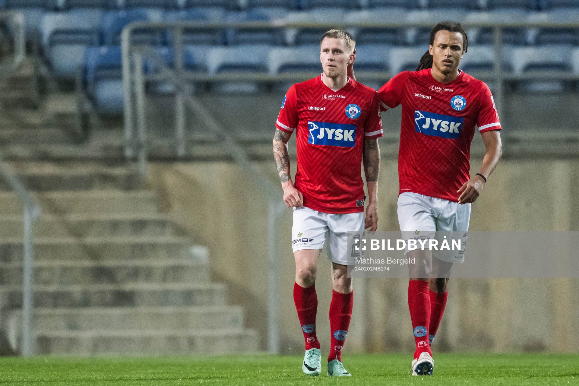 Tonni Adamsen and Robin Østrøm of Silkeborg celebrates