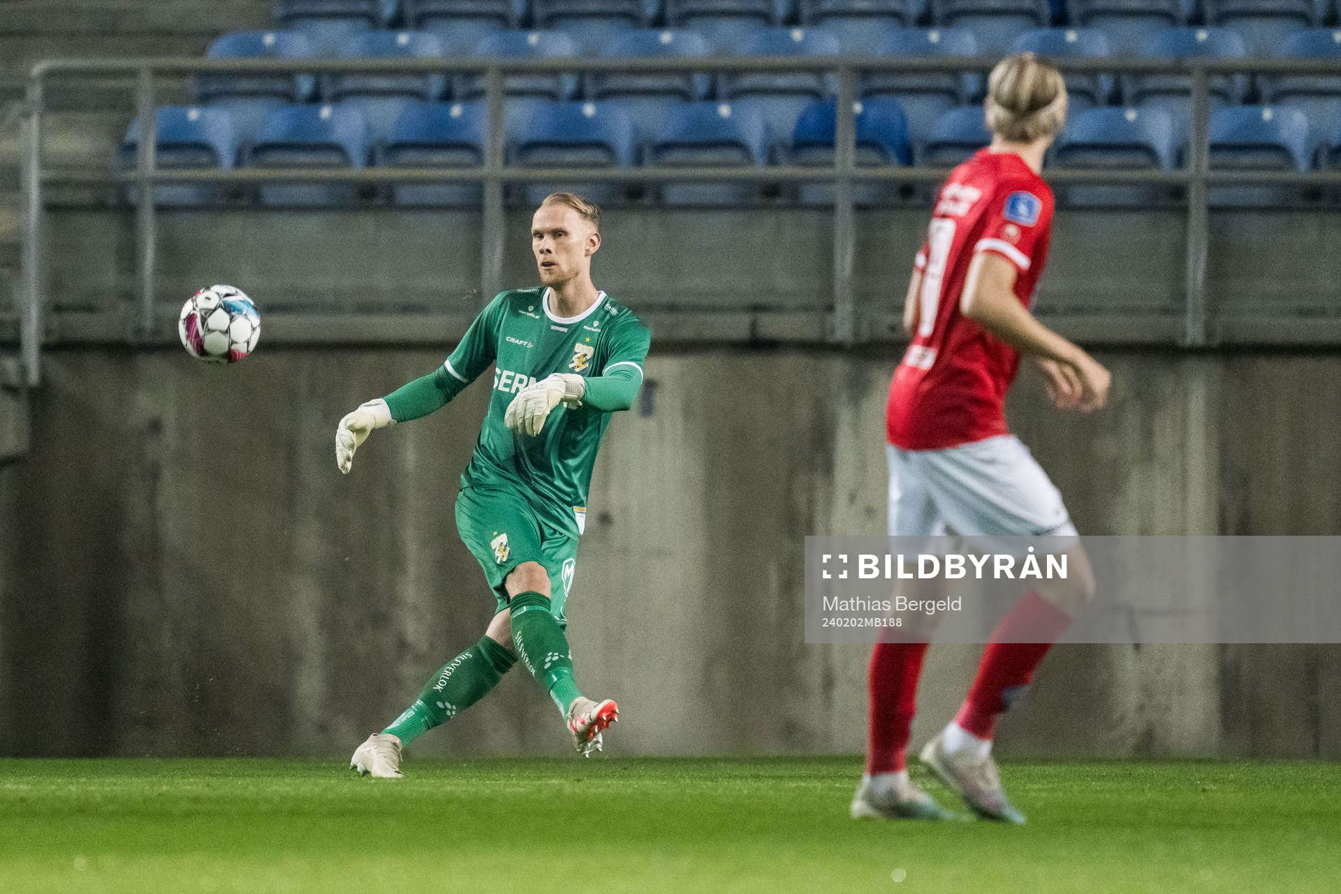 Goalkeeper Pontus Dahlberg of IFK Göteborg during the Atlantic Cup football match between IFK Göteborg and Silkeborg on February 2, 2024 in Faro.