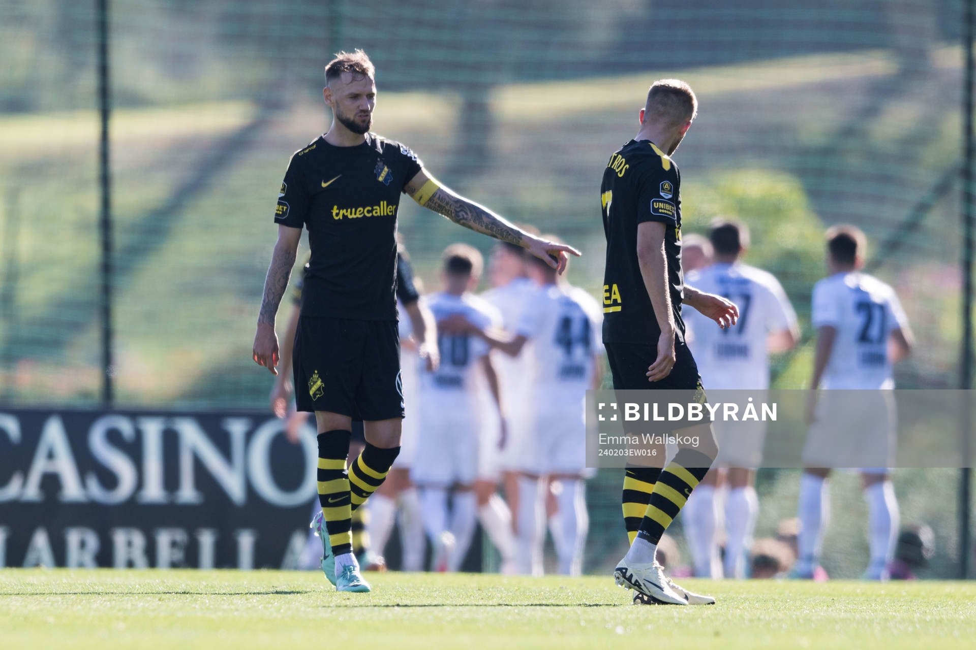 Alexander Milosevic and Anton Salétros of AIK looks