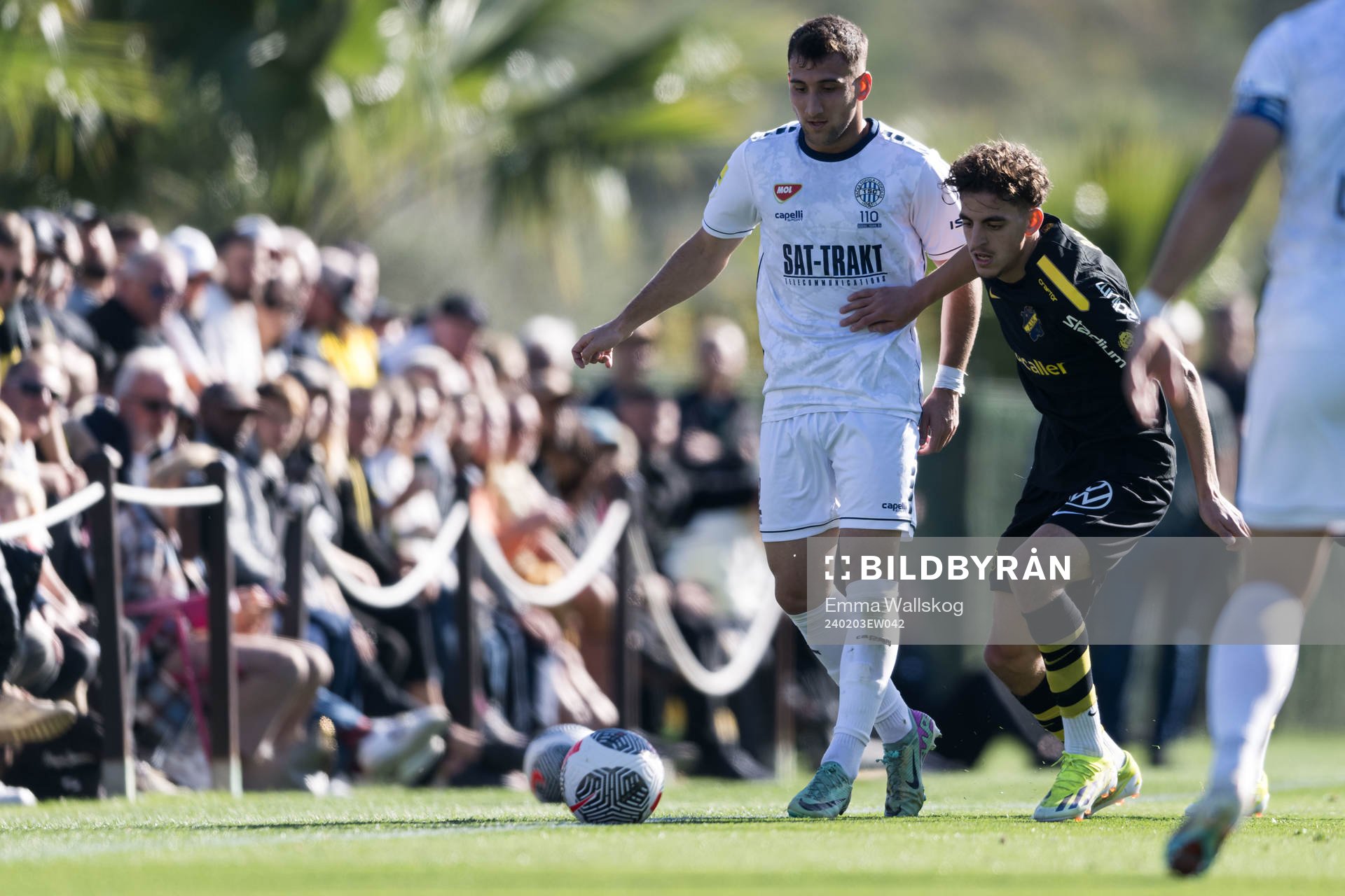 Nemanja Stojic of FK TSC Backa Topola and Taha Ayari of AIK