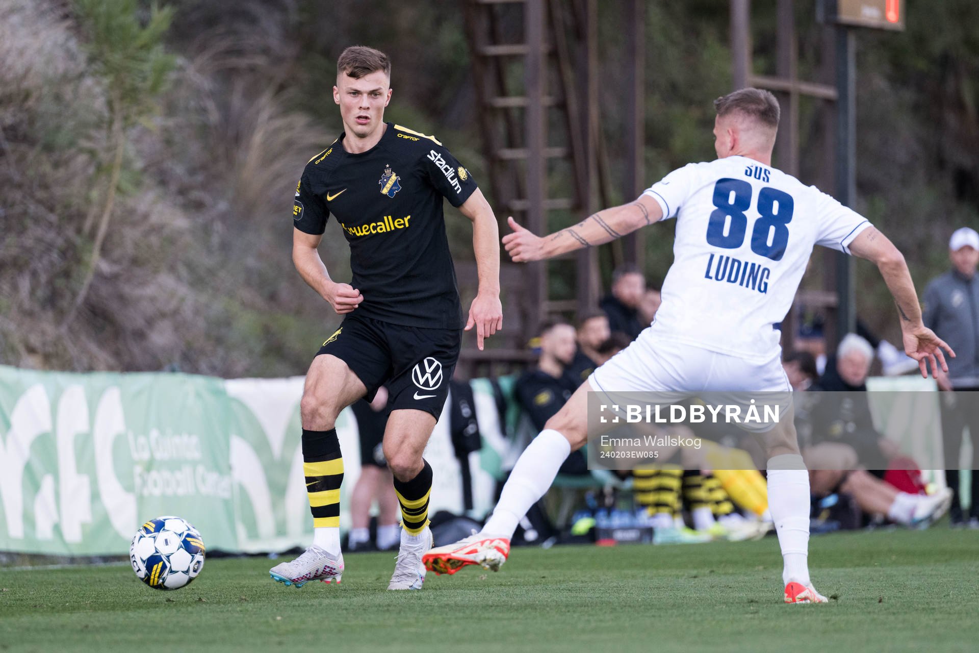 Erik Ring of AIK and Bence Sos of FK TSC Backa Topola