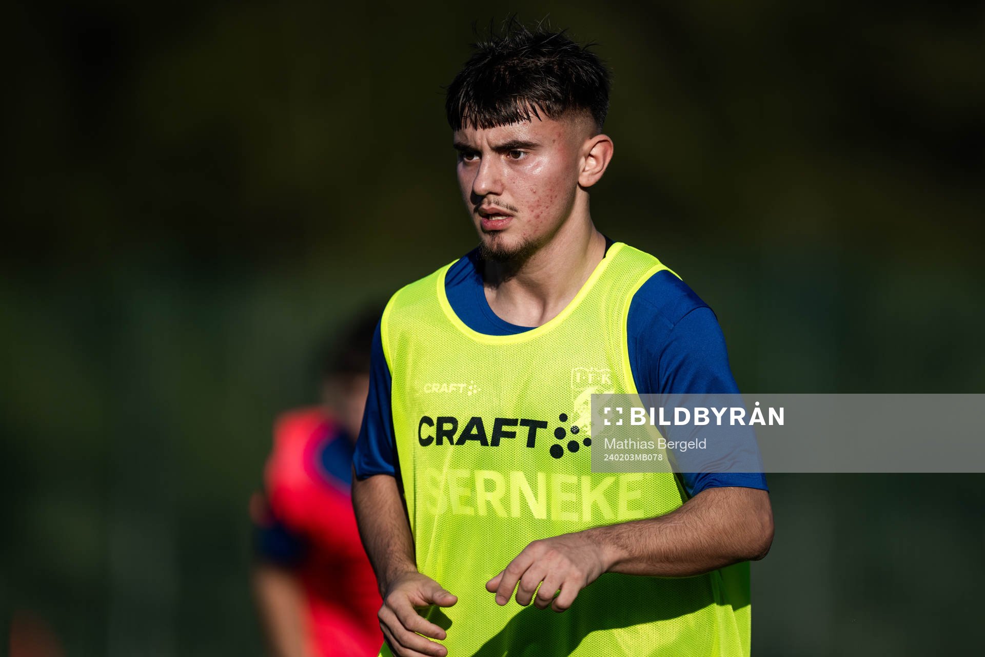 Jasin Hasani under en träning med IFK Göteborg den 3 februari 2024 i Alvor. 