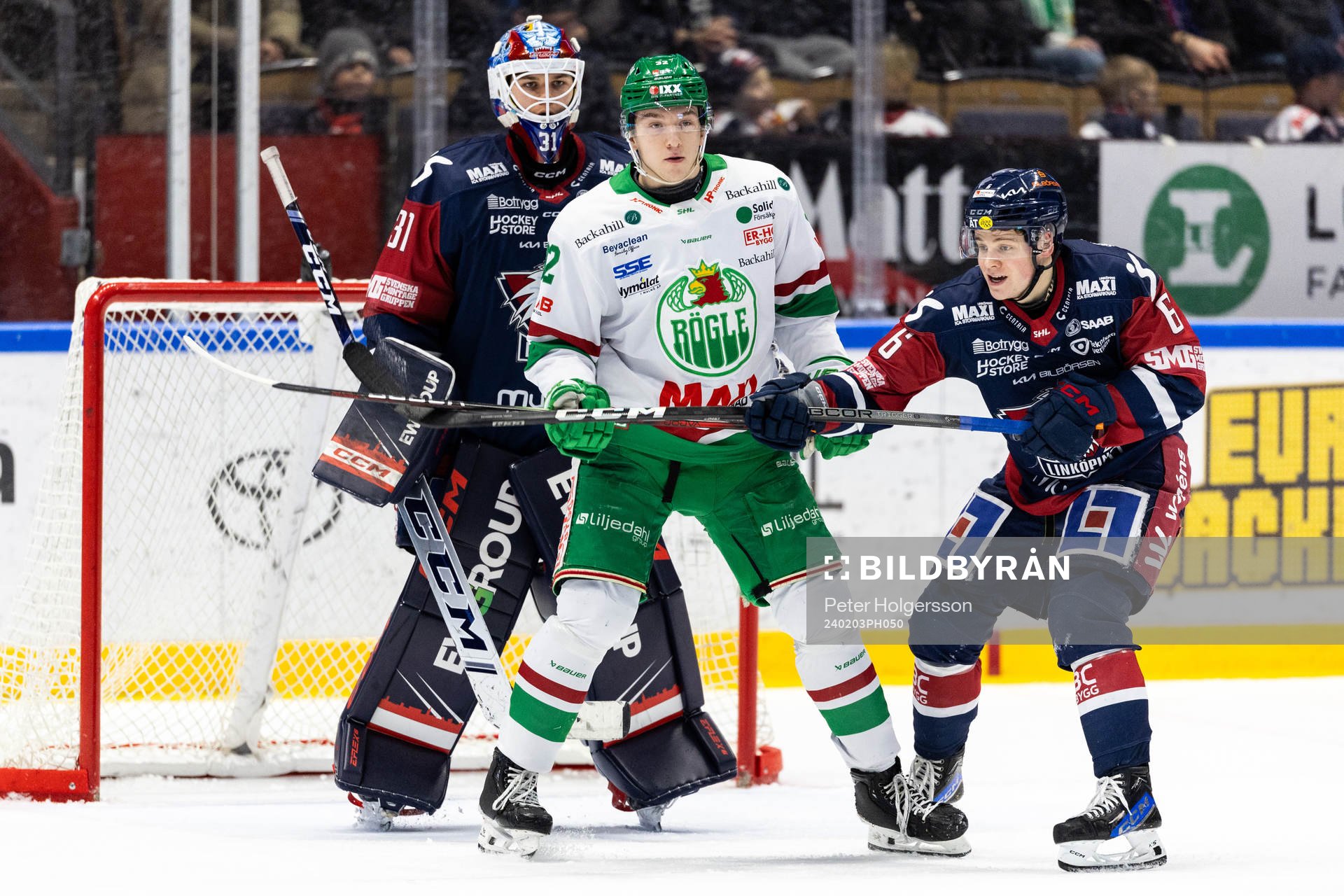 Rögles Viktor Smeds mot Linköpings målvakt Jesper
