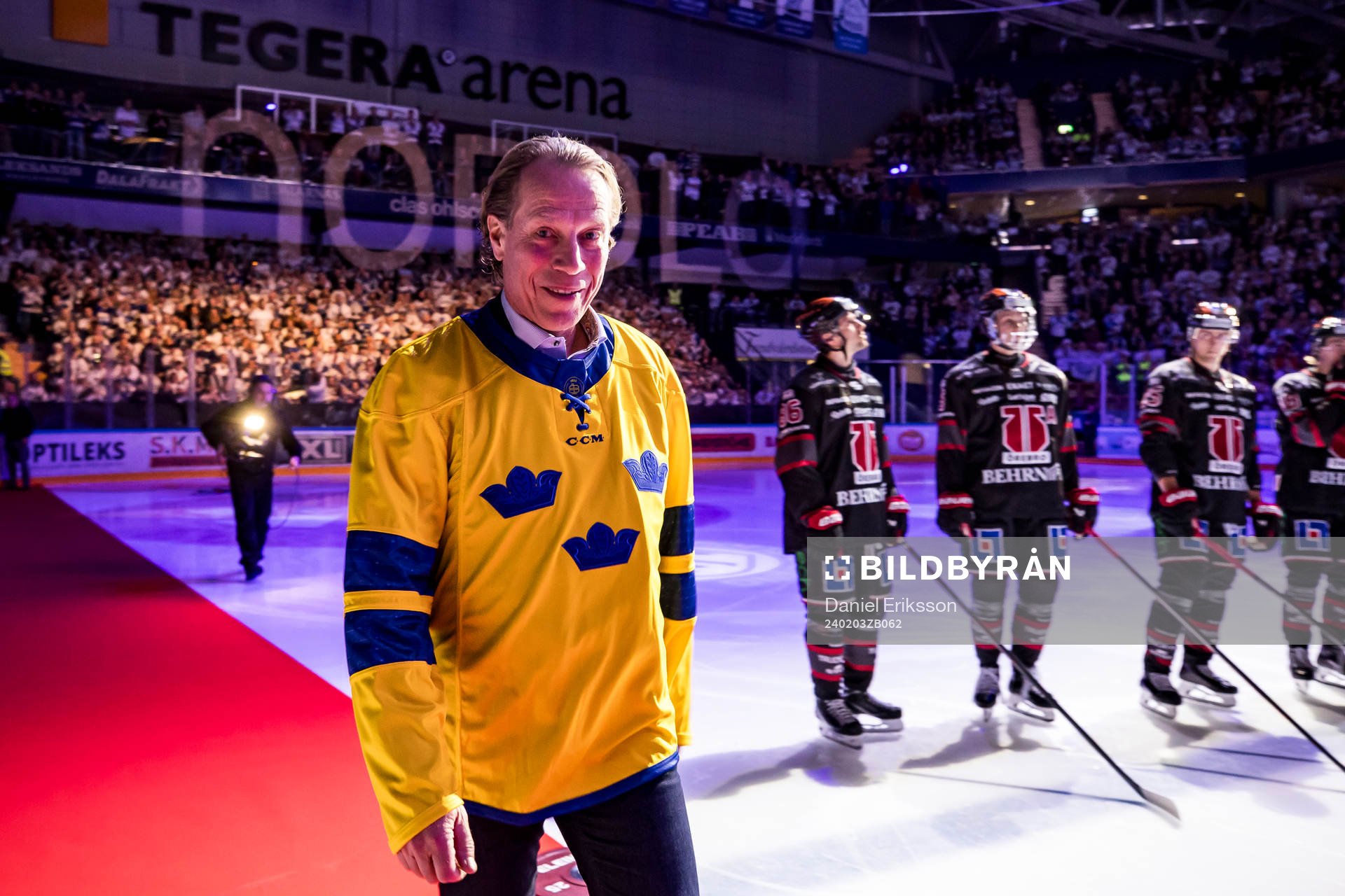 Jonas Bergqvist innan ishockeymatchen i SHL mellan Leksand